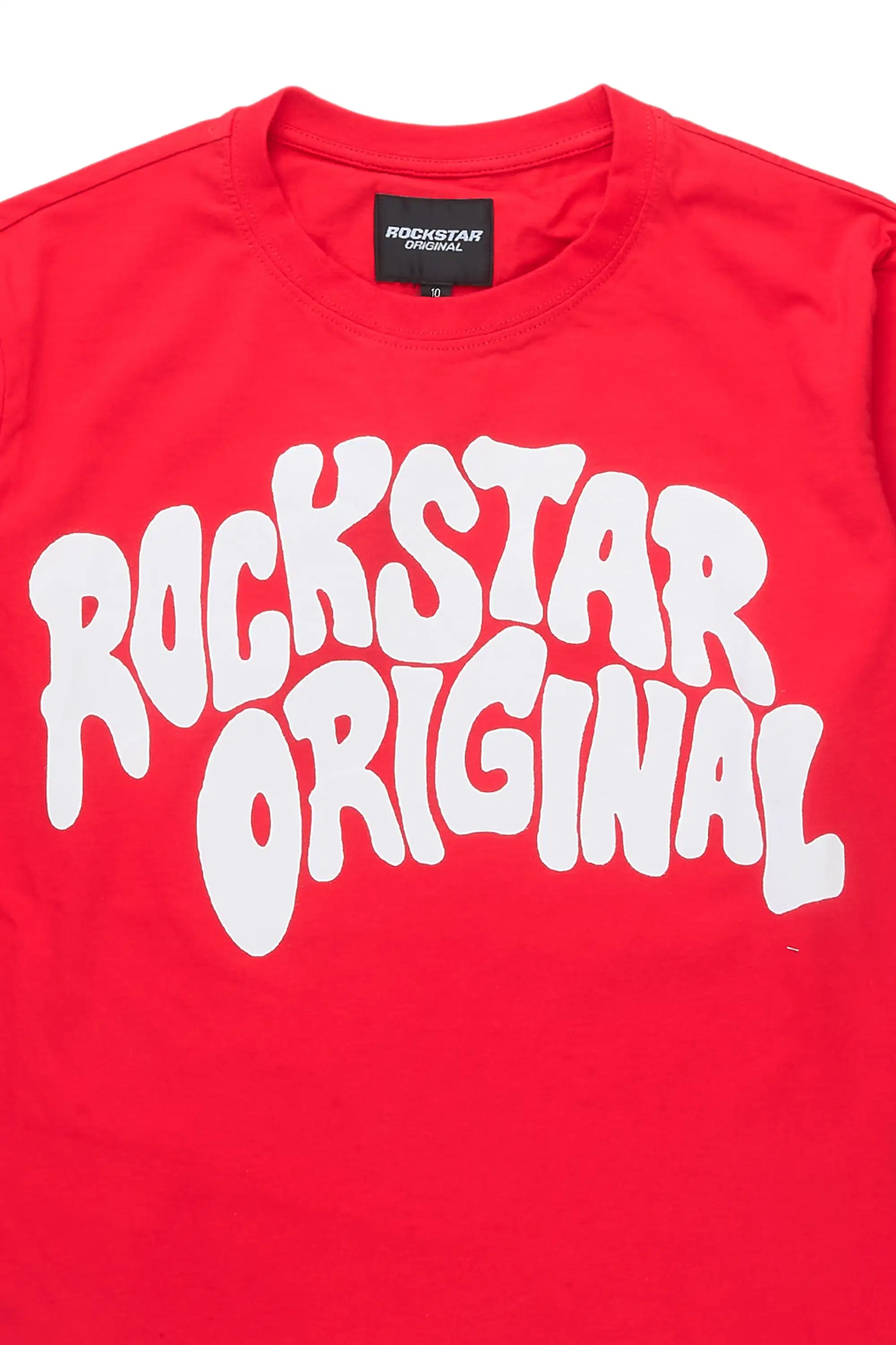 Boys Monit Red/White Double Layer Graphic T-Shirt