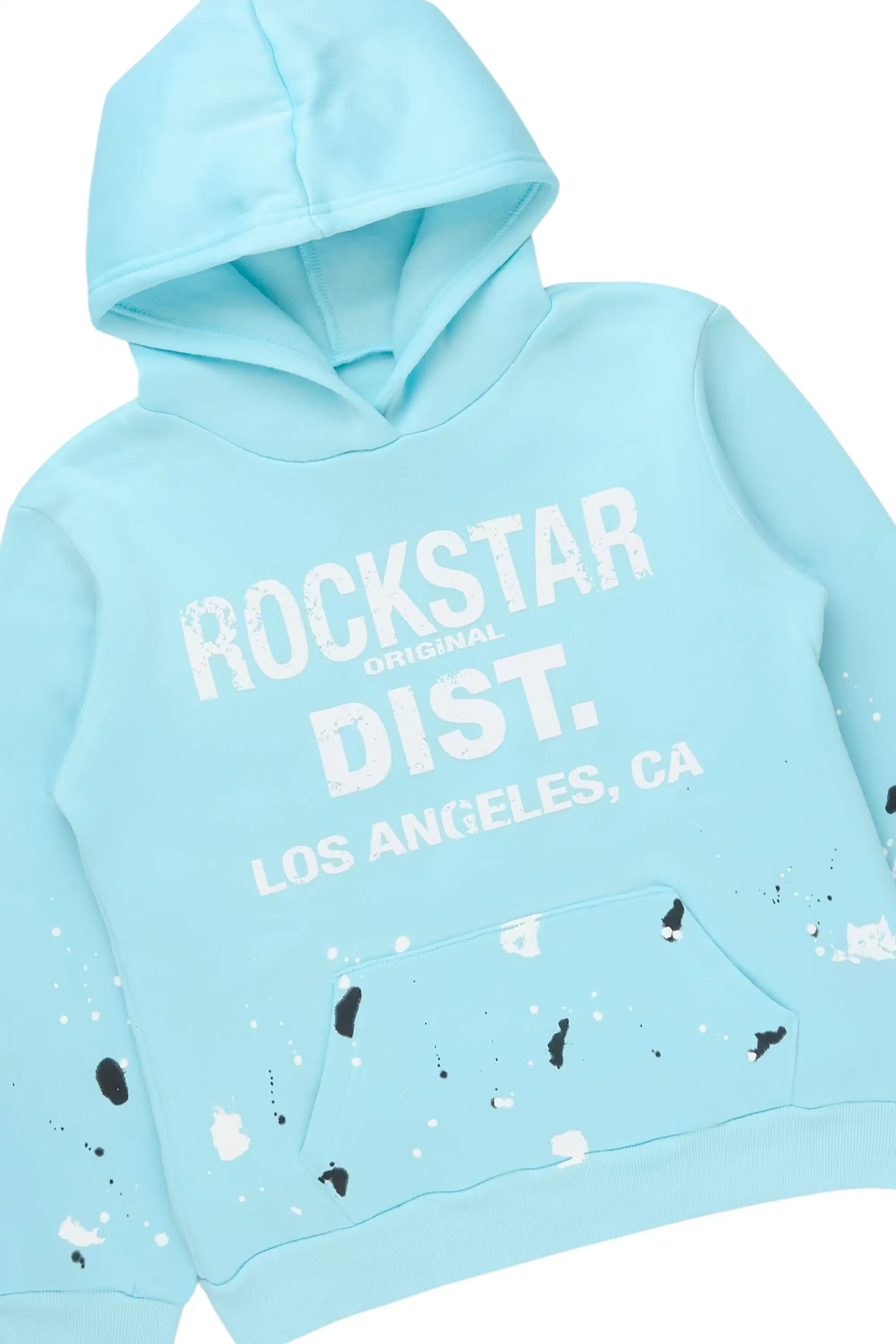 Boys Scottie 2.0 Light Blue Hoodie/Stacked Flare Track Set
