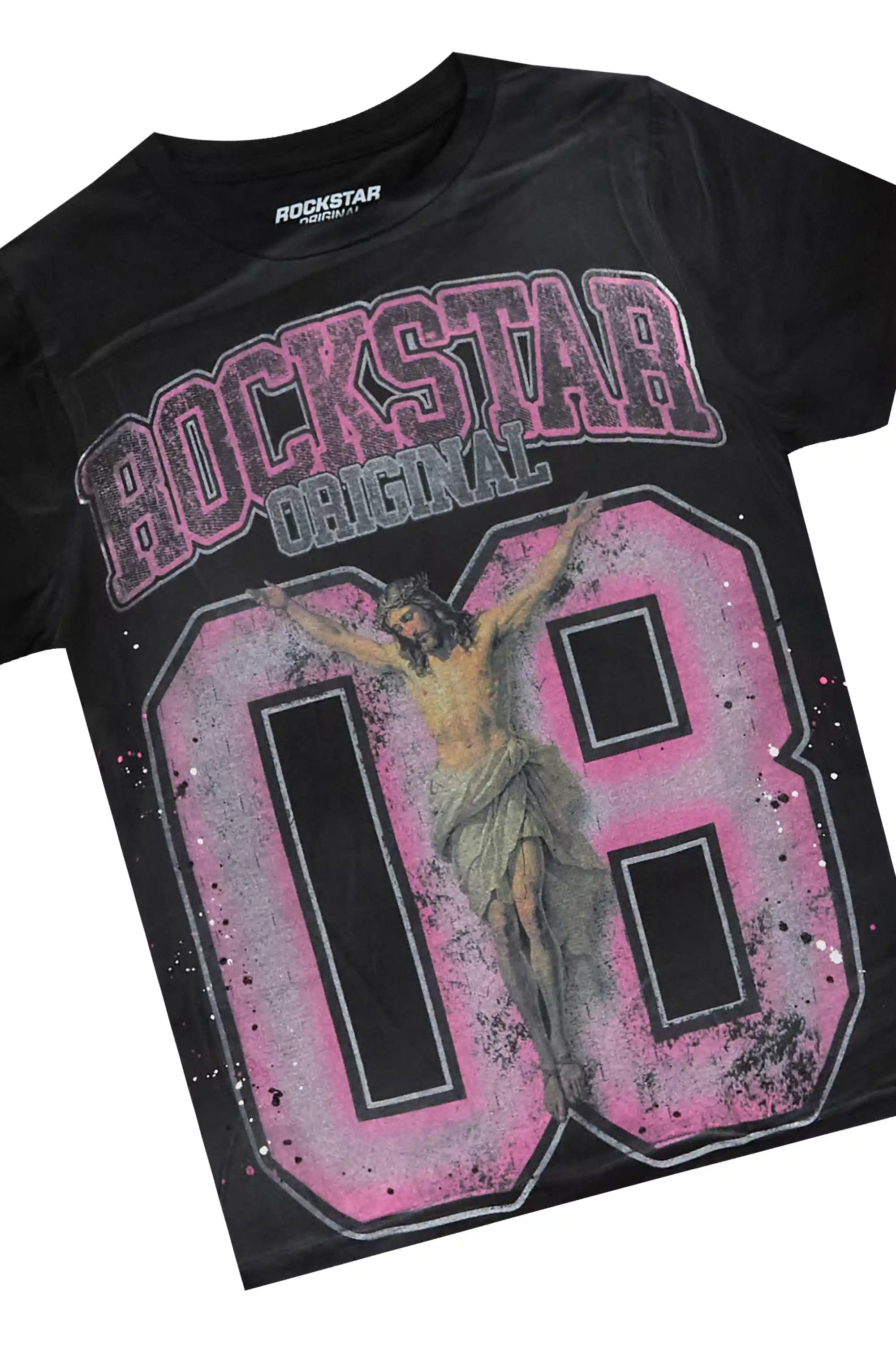 Boys Fields Black/Pink T-Shirt Short Set