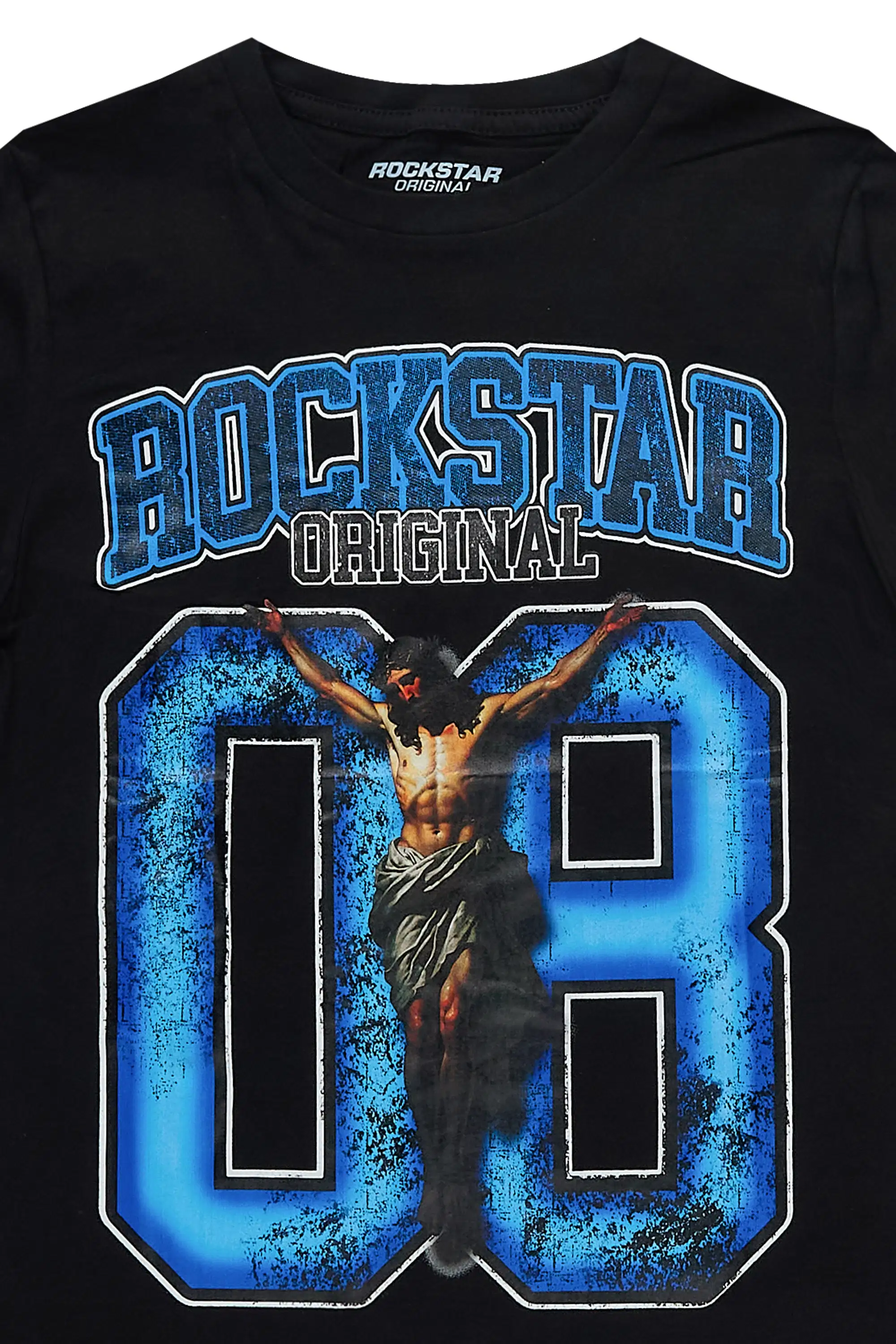 Boys Fields Black/Blue Graphic T-Shirt