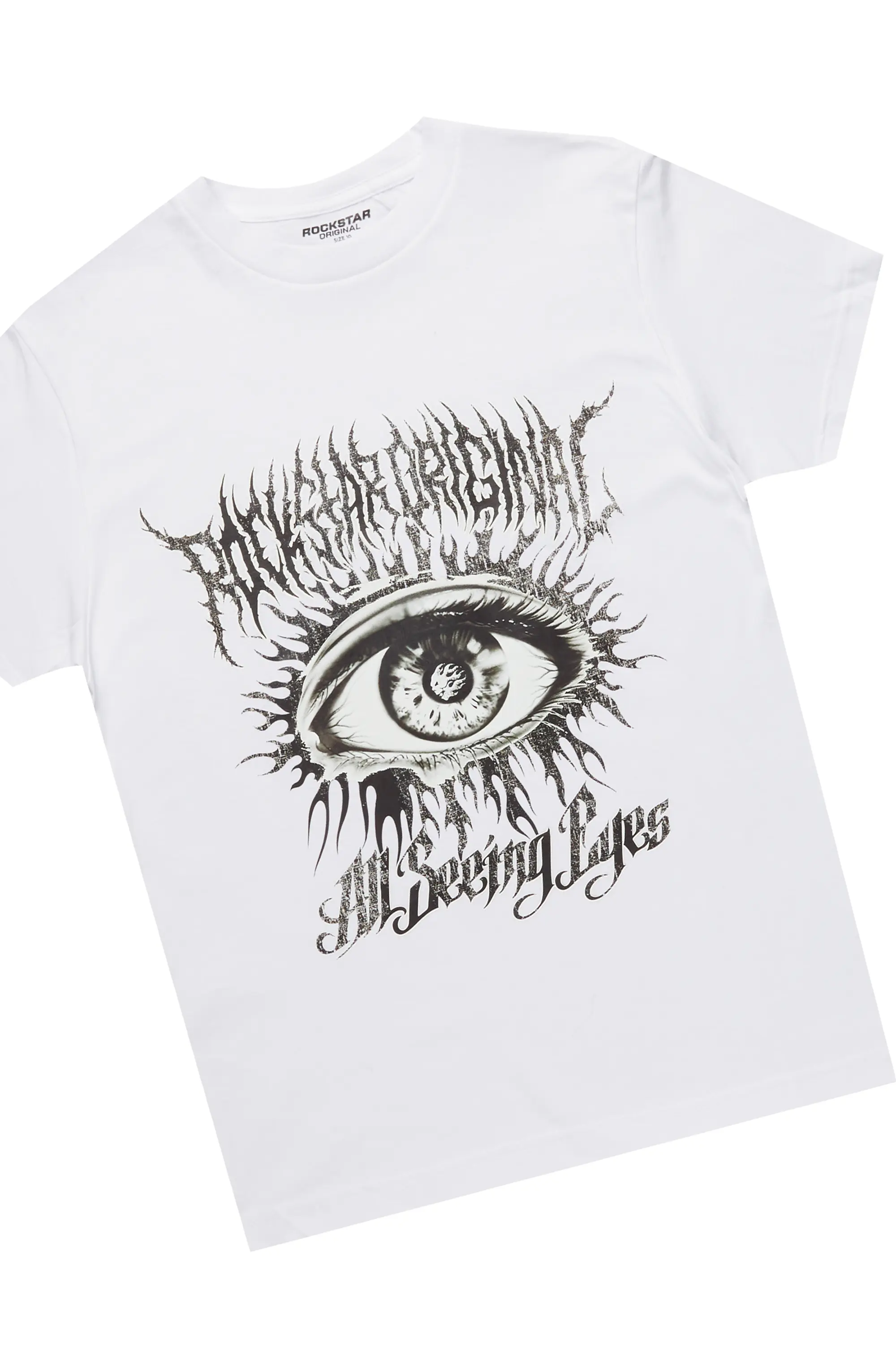 Boys All Eyes White/Camo T-Shirt/Stacked Flare Pant Set