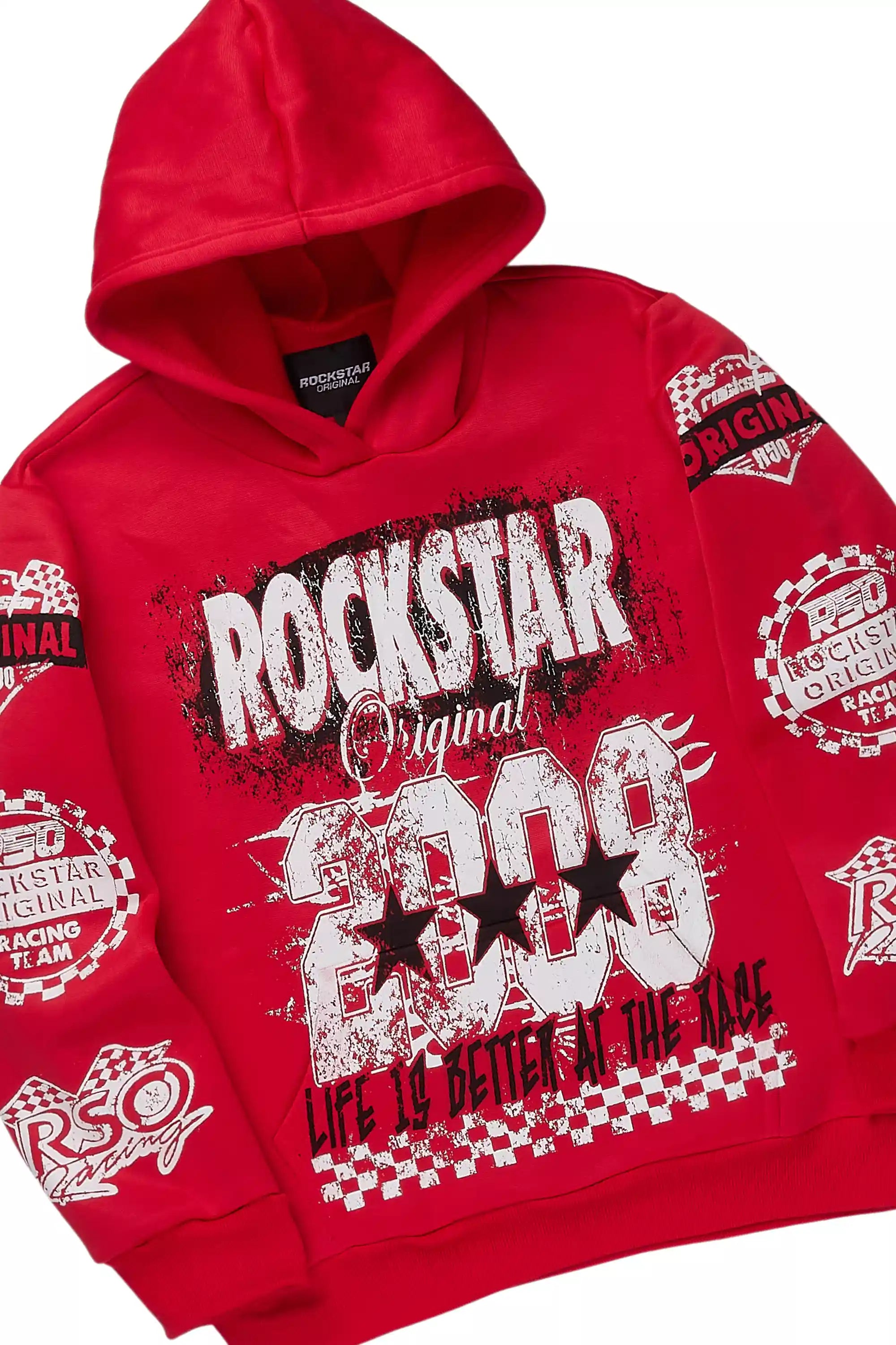 Boys Racing Grunge Red Stacked Track Set