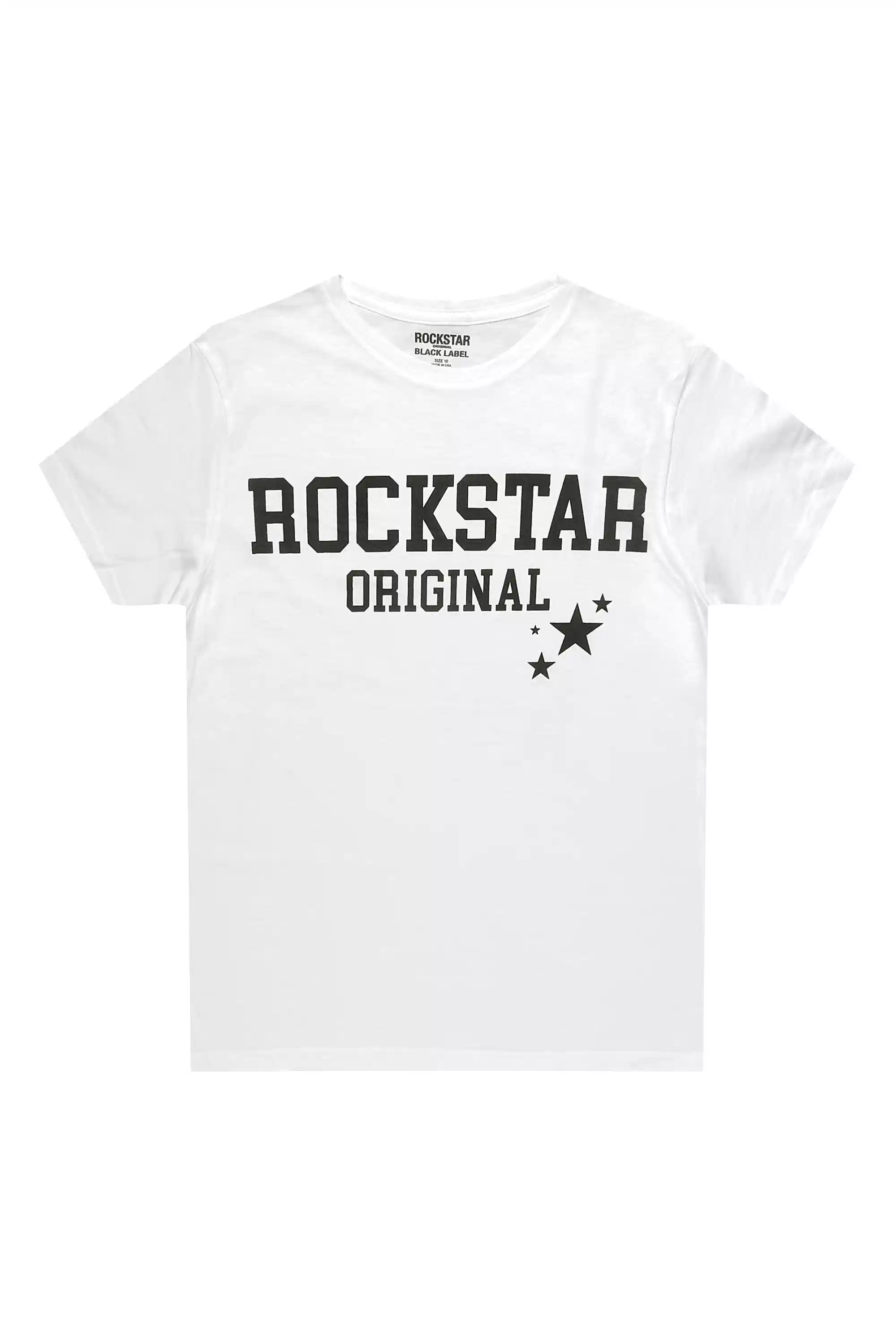 Boys Pluton White/Black Graphic T-Shirt