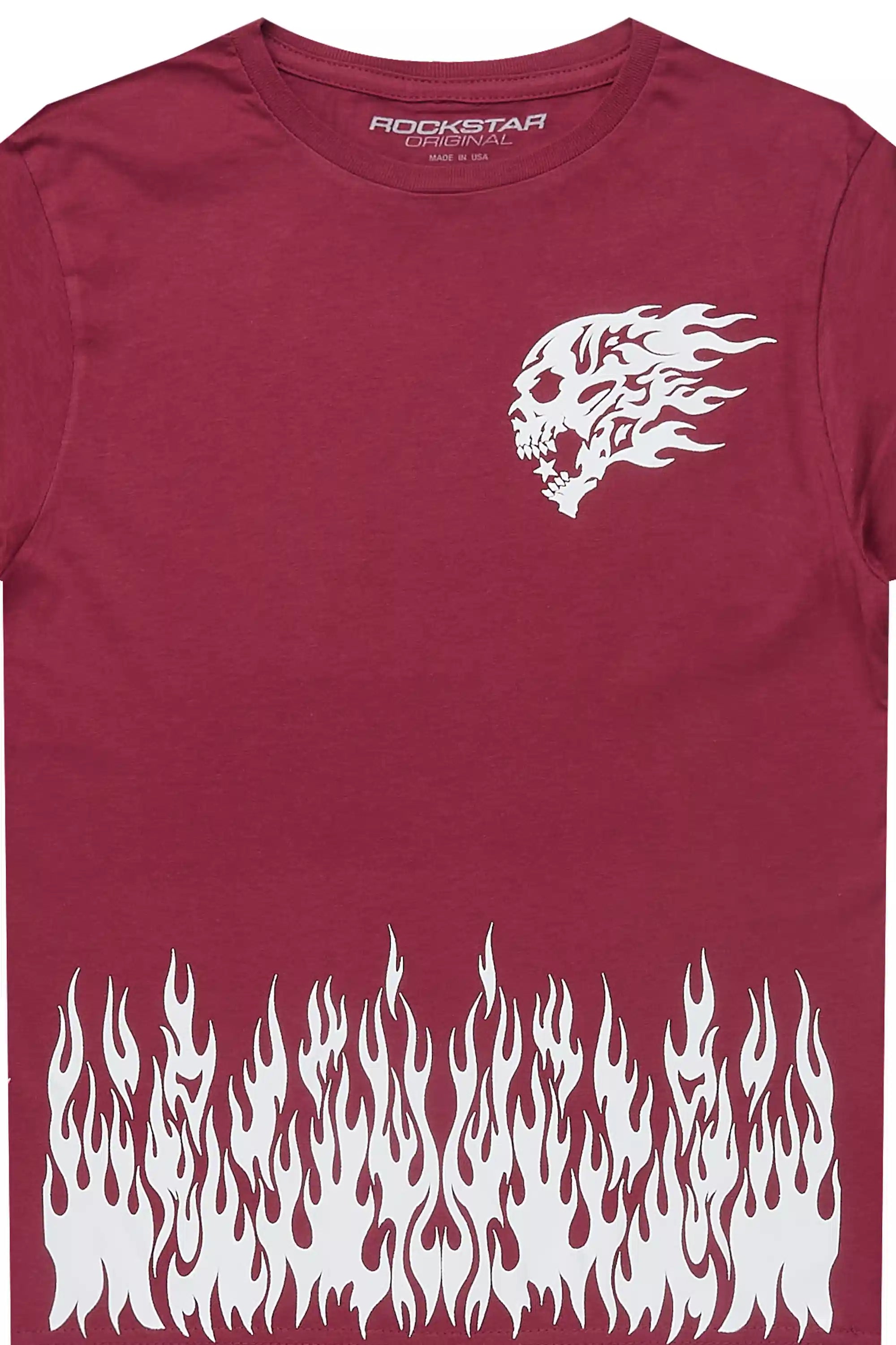 Boys Bubble Burgundy/White Graphic T-Shirt