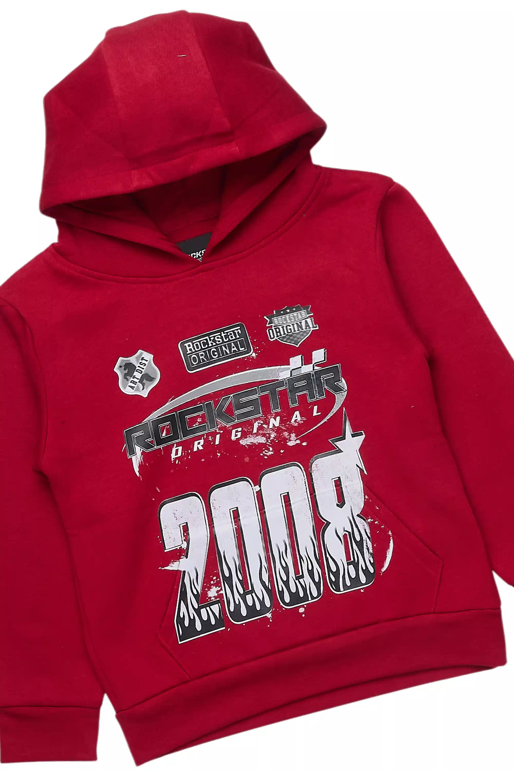 Boys Amos Burgundy Hoodie Short Set