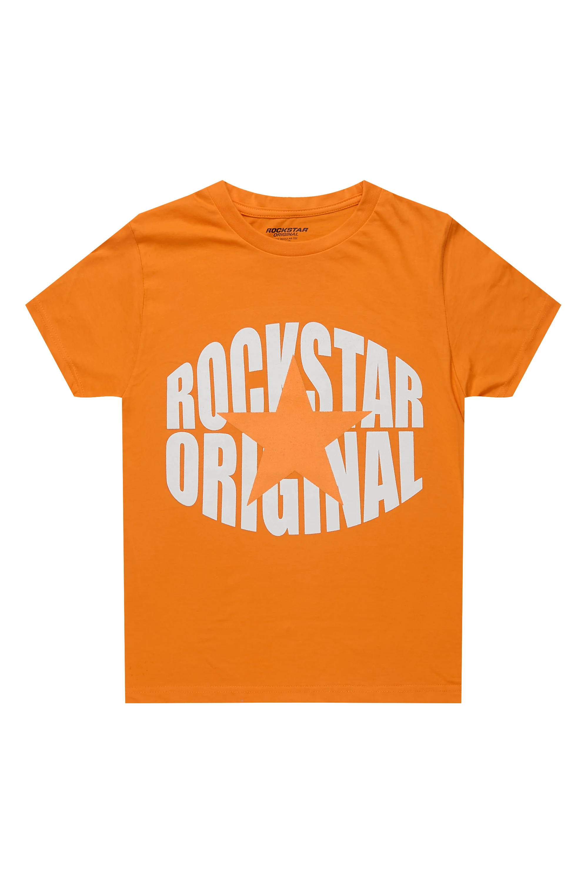 Boys Ezra Orange/White Graphic T-Shirt