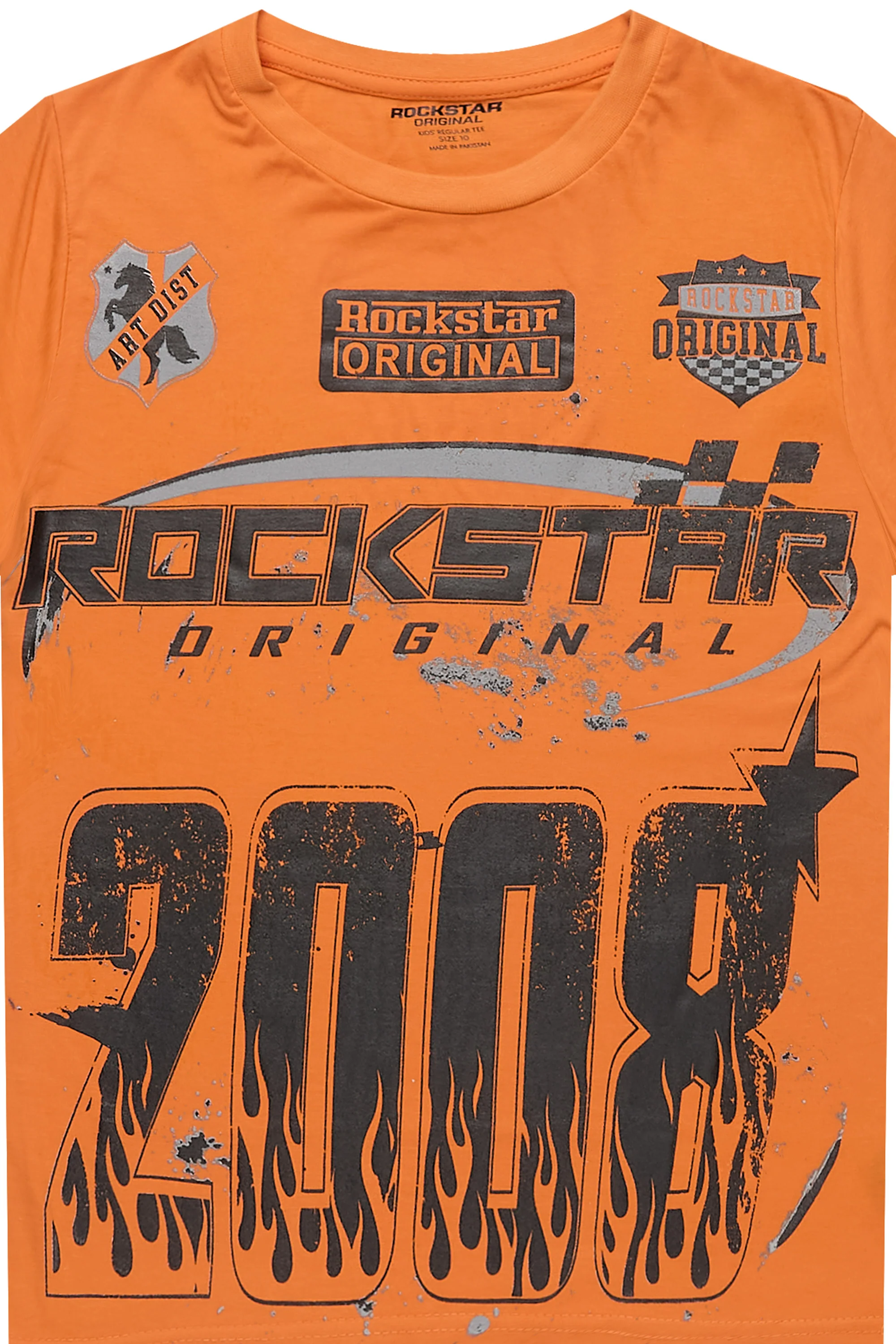 Boys Amos Orange/Black Graphic T-Shirt