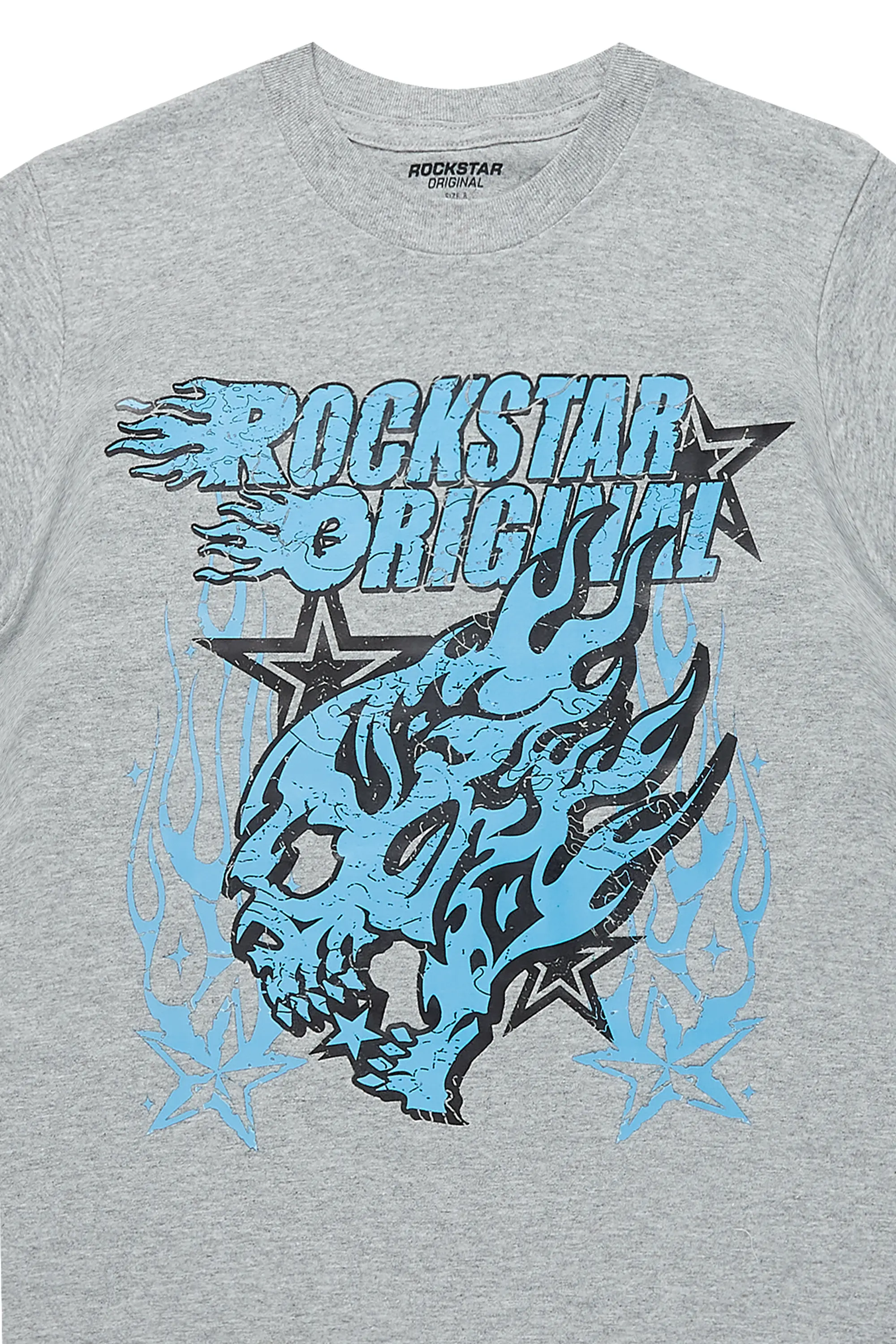 Boys Smitty Grey/Blue Graphic T-Shirt