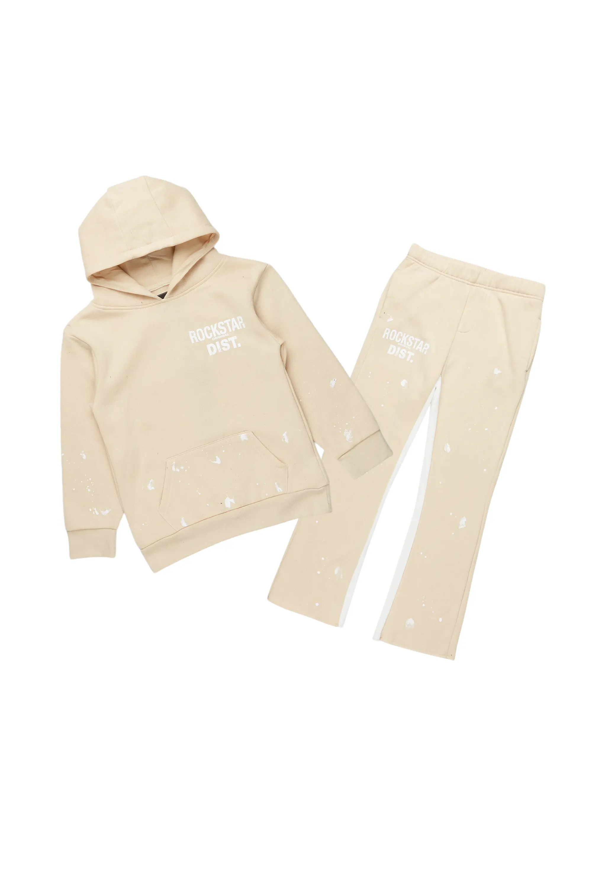 Boys Raffer Beige Baggy Fit Pant Set
