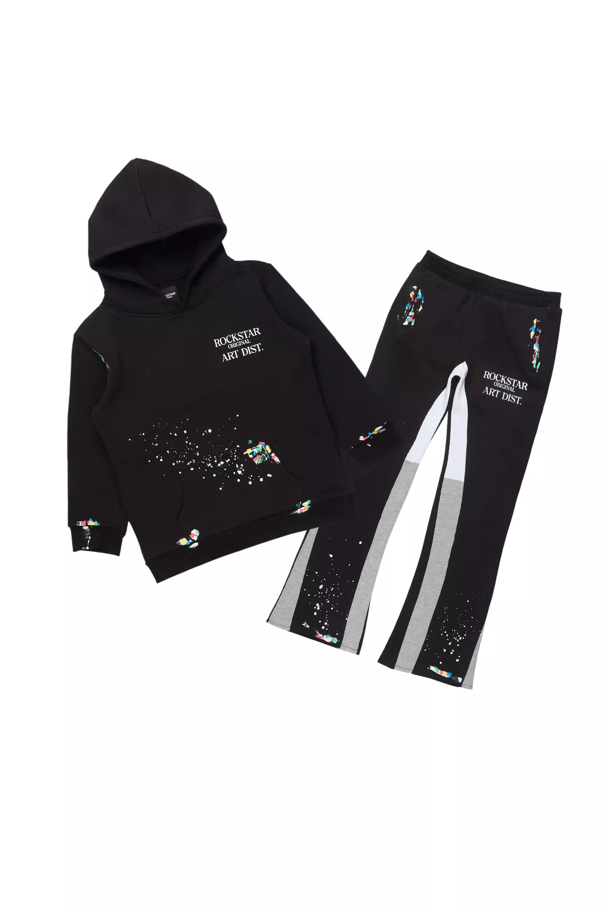 Boys Palmer Black/Grey Stacked Flare Track Set