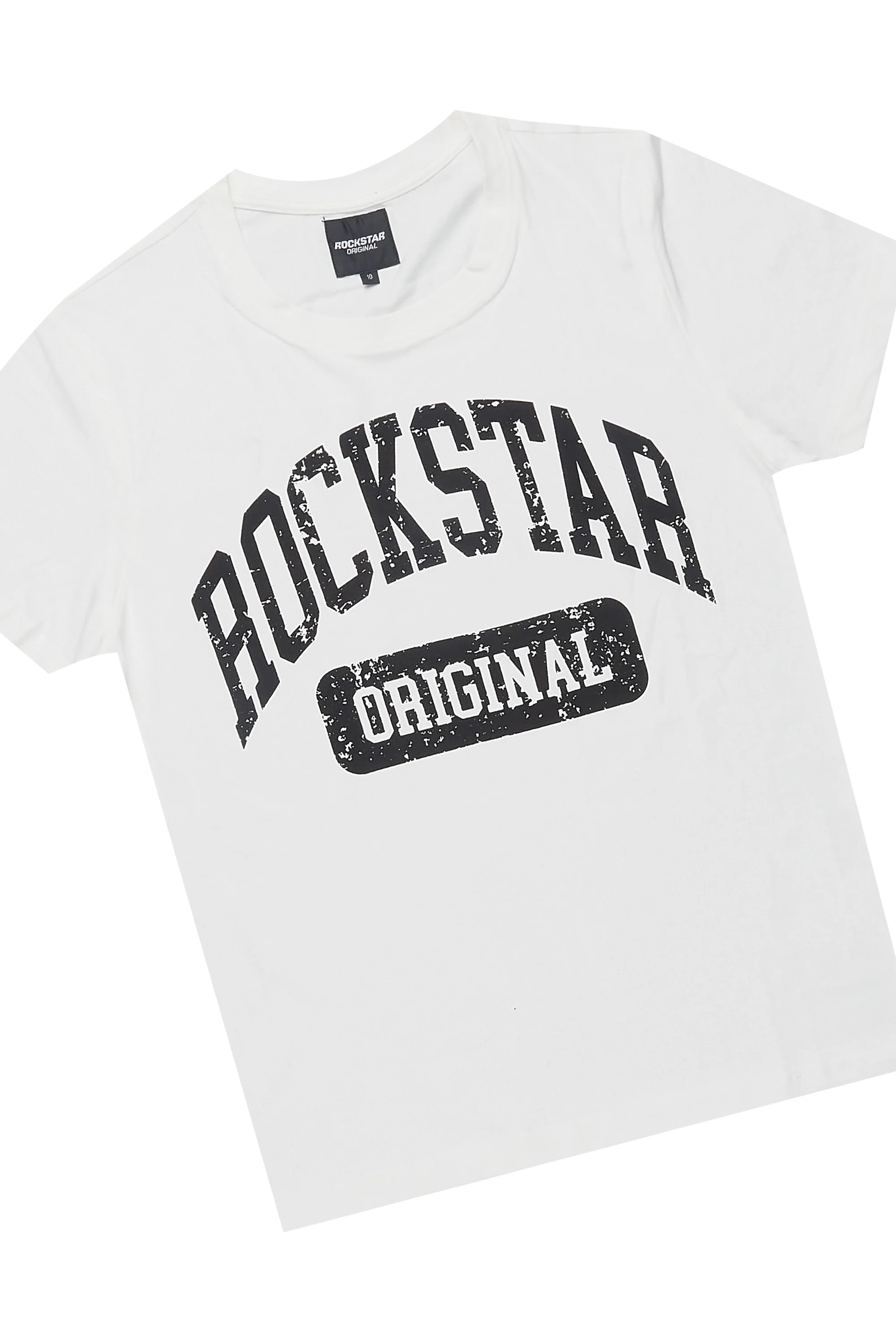 Boys Jain White& Beige T-Shirt/Short Set