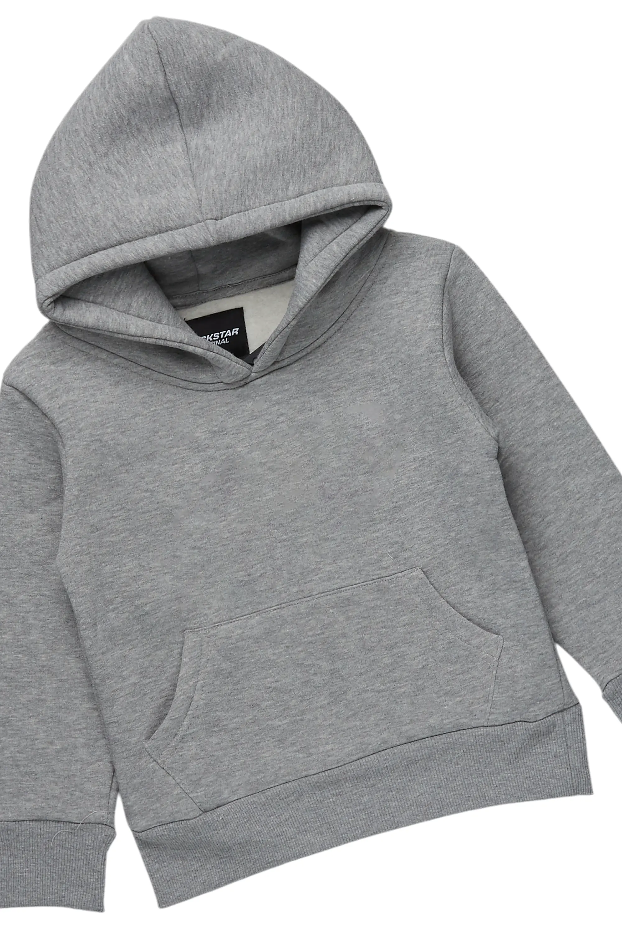 Boys Basic Heather Grey Stacked Flare Pant Set
