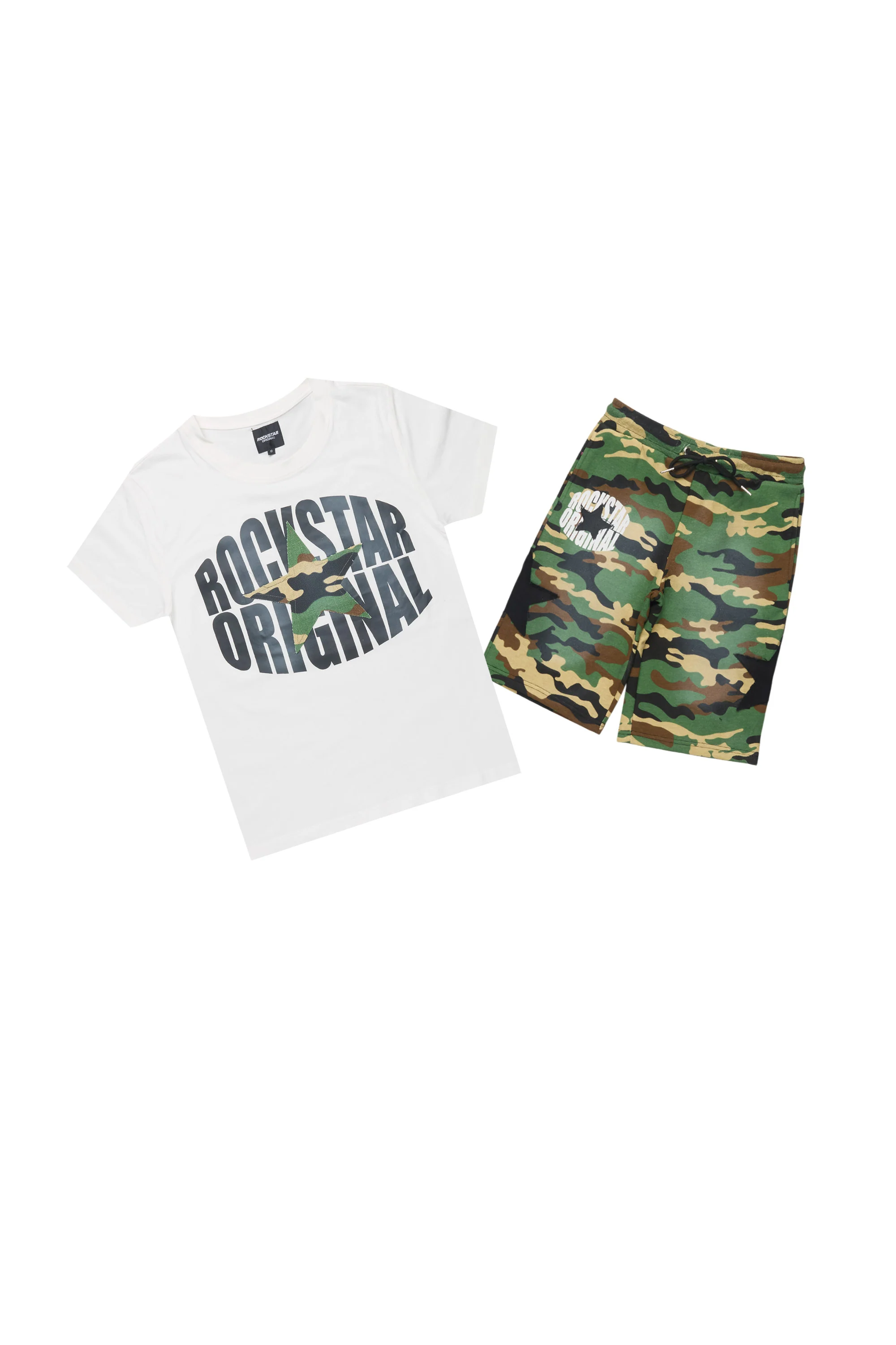 Boys Sarge White/Camo T-Shirt/Short Set