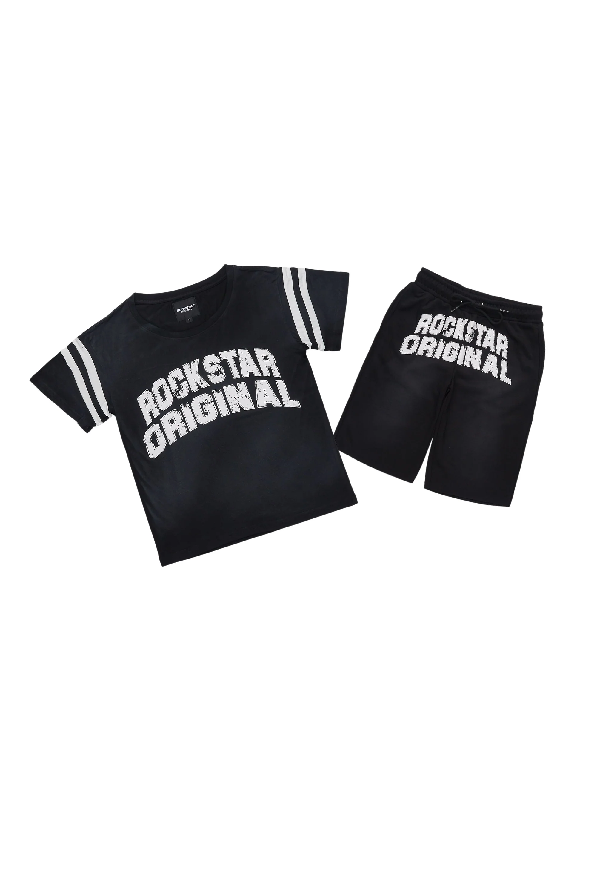 Boys Tumo Black Crop Boxy Tee Short Set