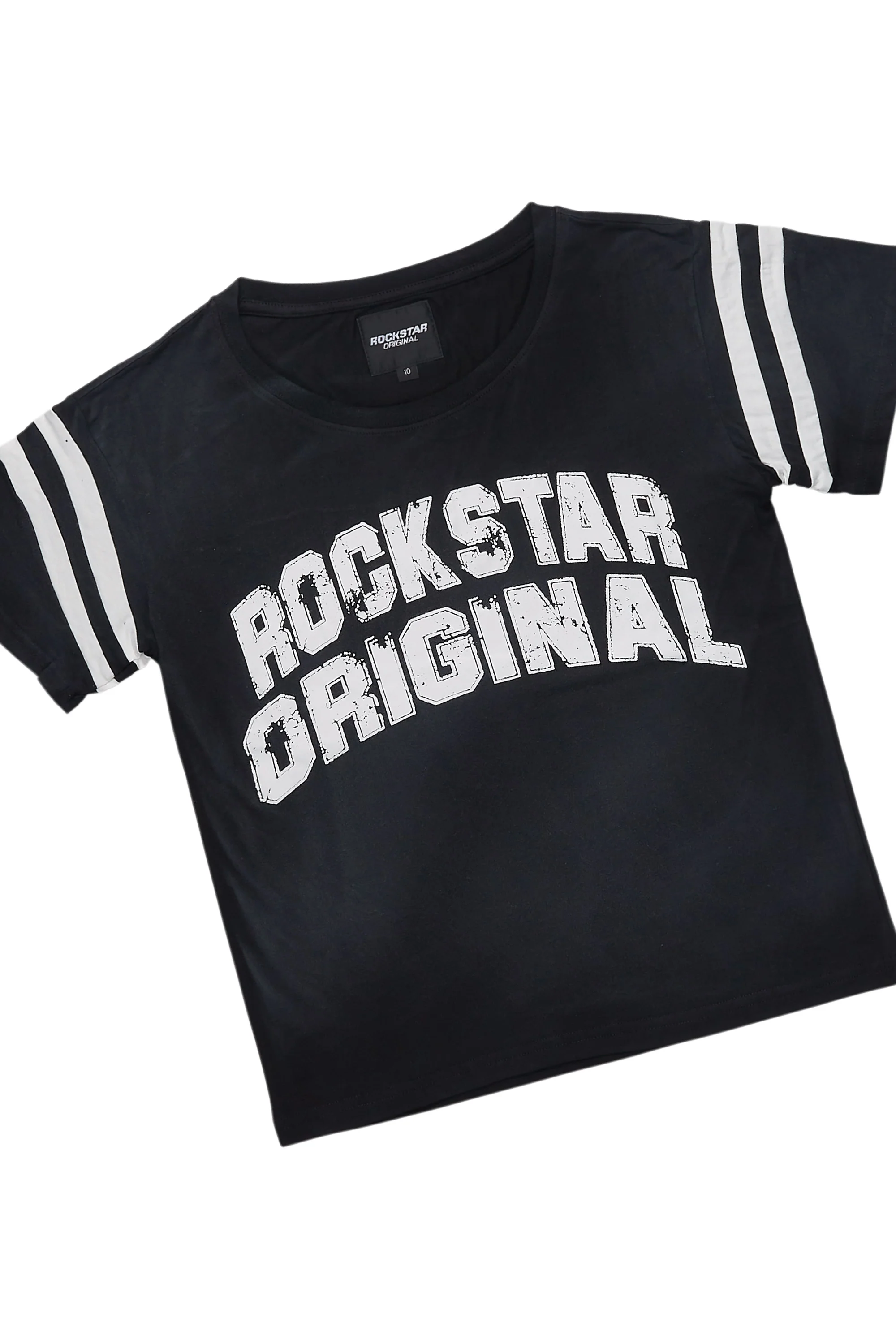Boys Tumo Black Crop Boxy Tee Short Set