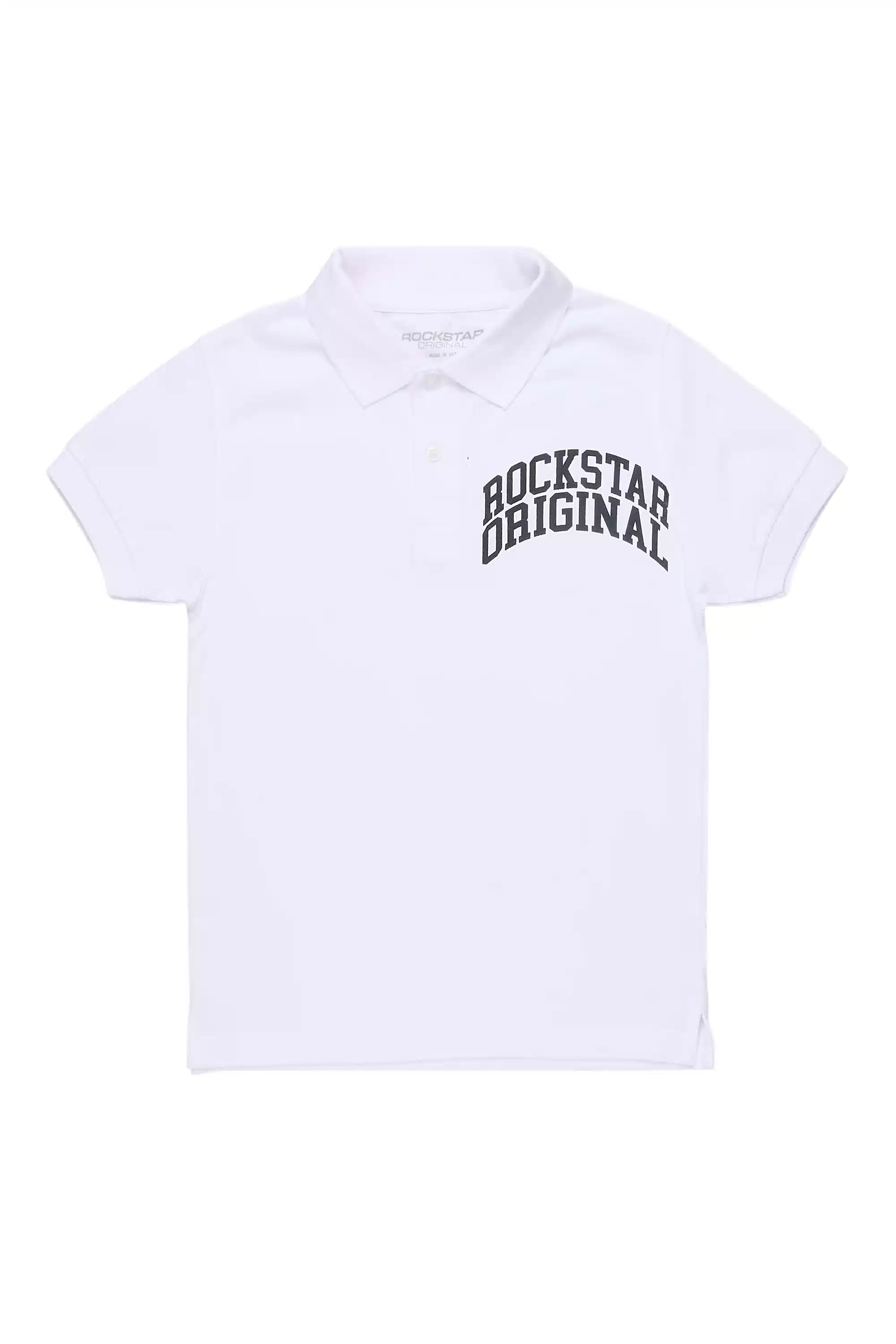 Boys Pete White/Black Polo