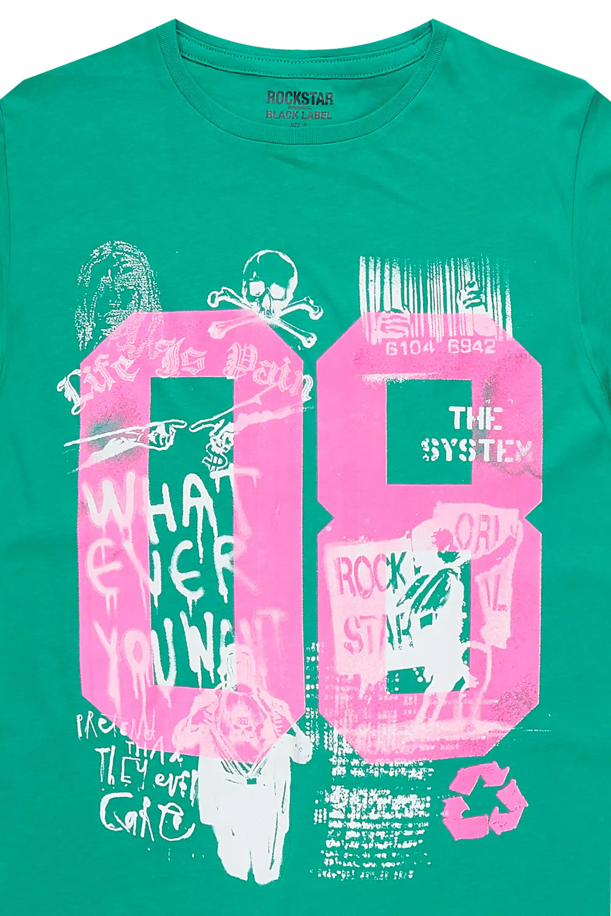 Boys Beau Green/Pink Graphic T-Shirt