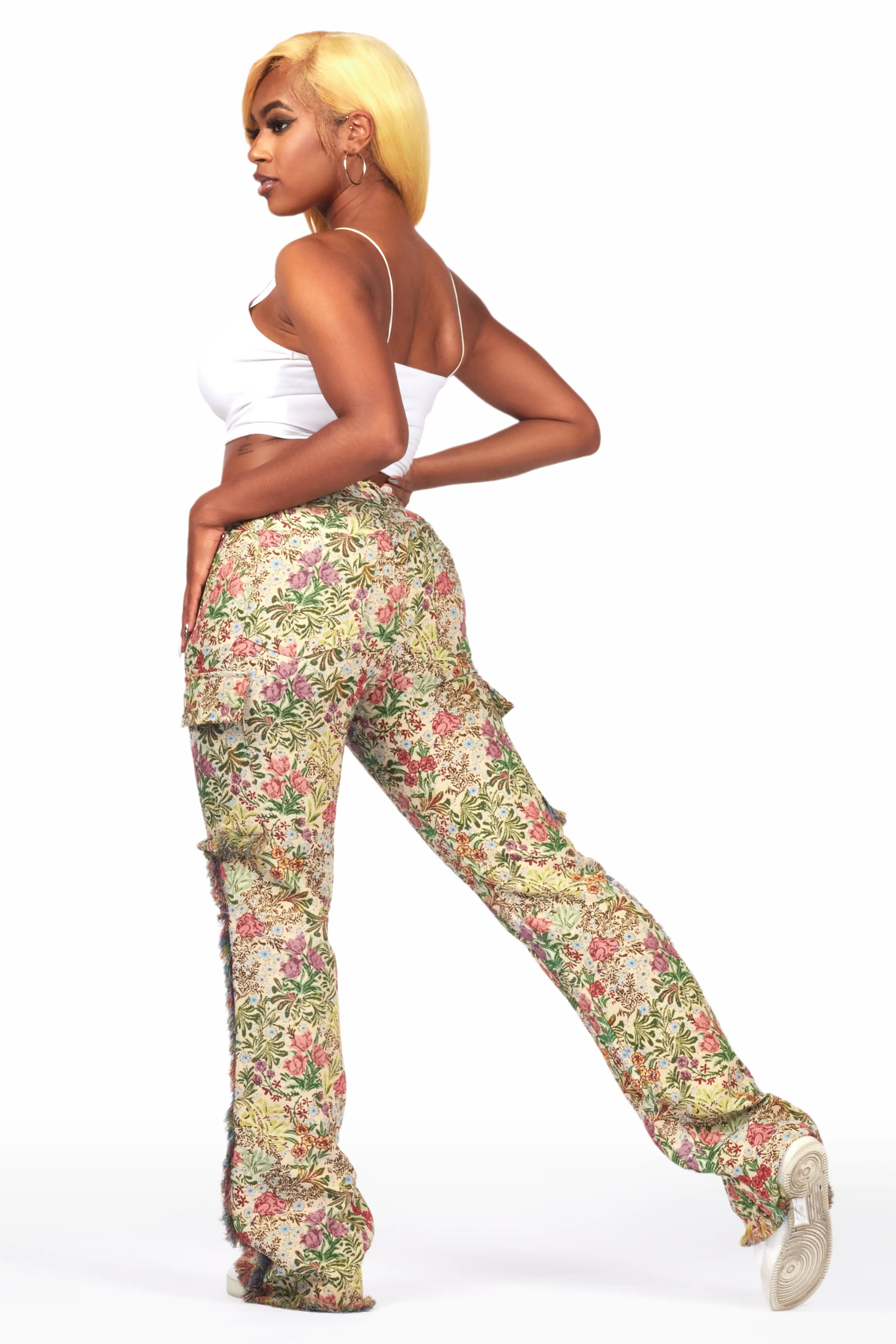 22886-tamia-beige-floral-tapestry-stacked-pant-11.jpg Tamia Beige Floral Tapestry Stacked Pant