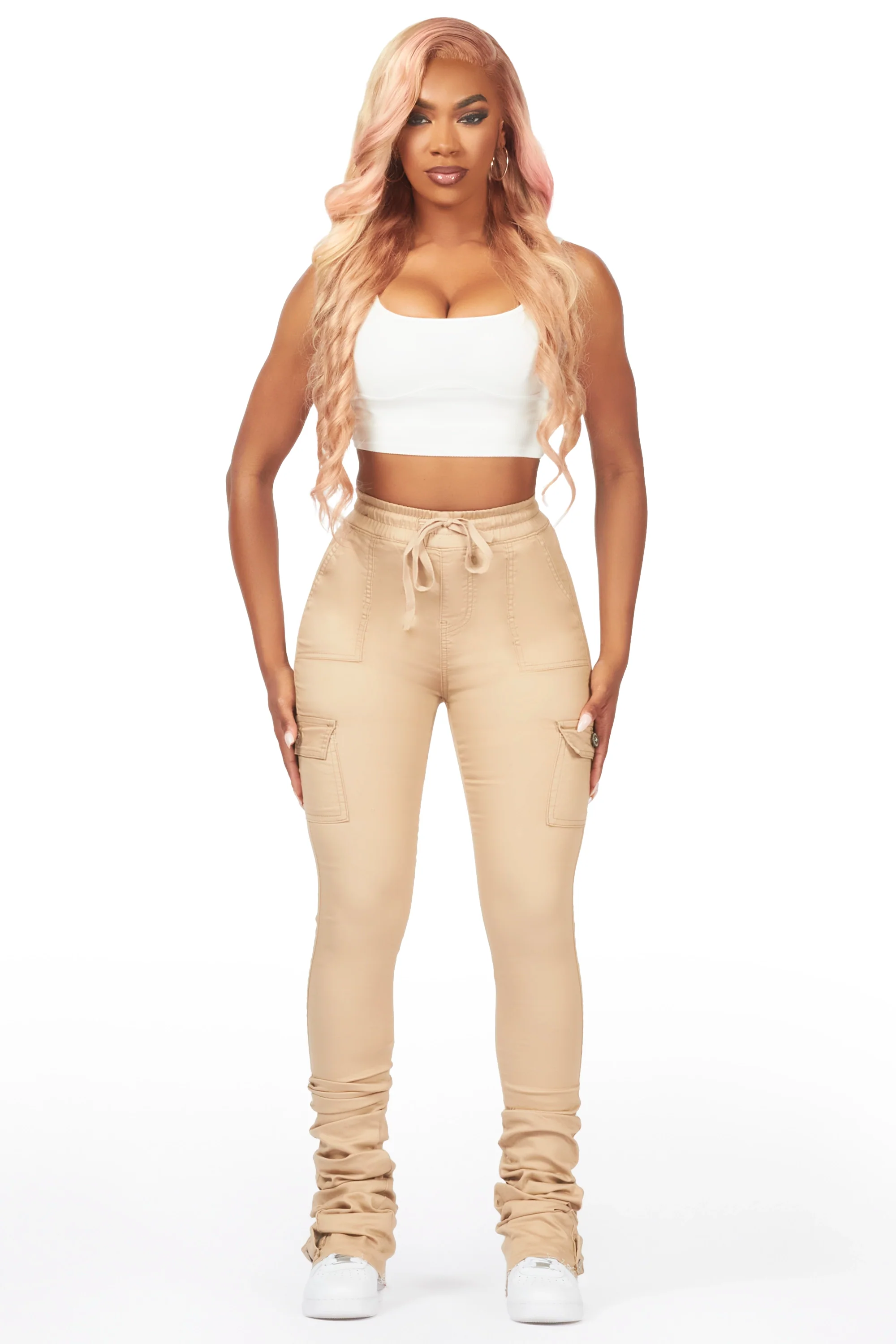 Kassandra Tan Cargo Super Stacked Jean