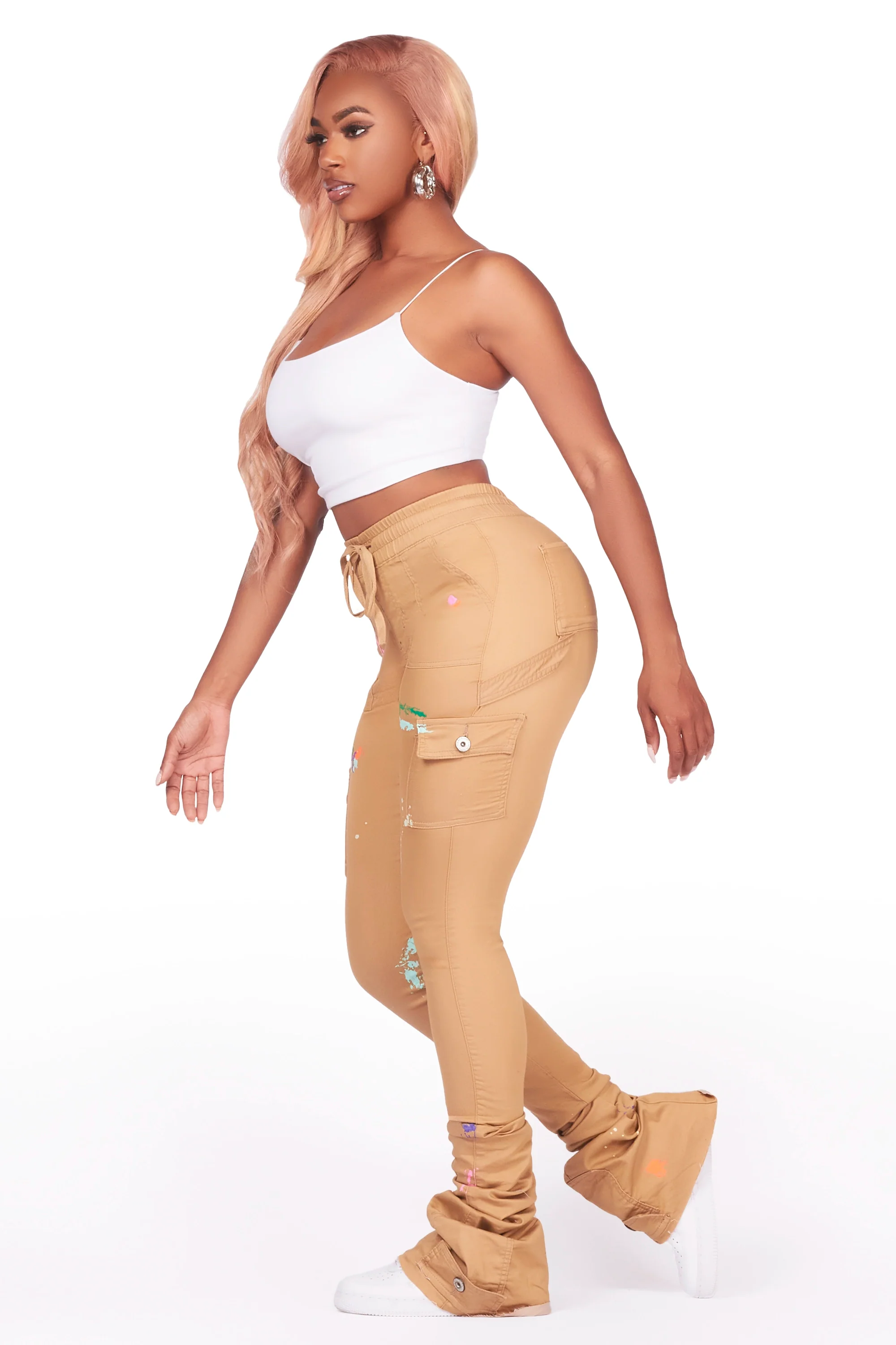 22993-taniya-dark-tan-cargo-painted-super-stacked-jean-3.webp Taniya Dark Tan Cargo Painted Super Stacked Jean