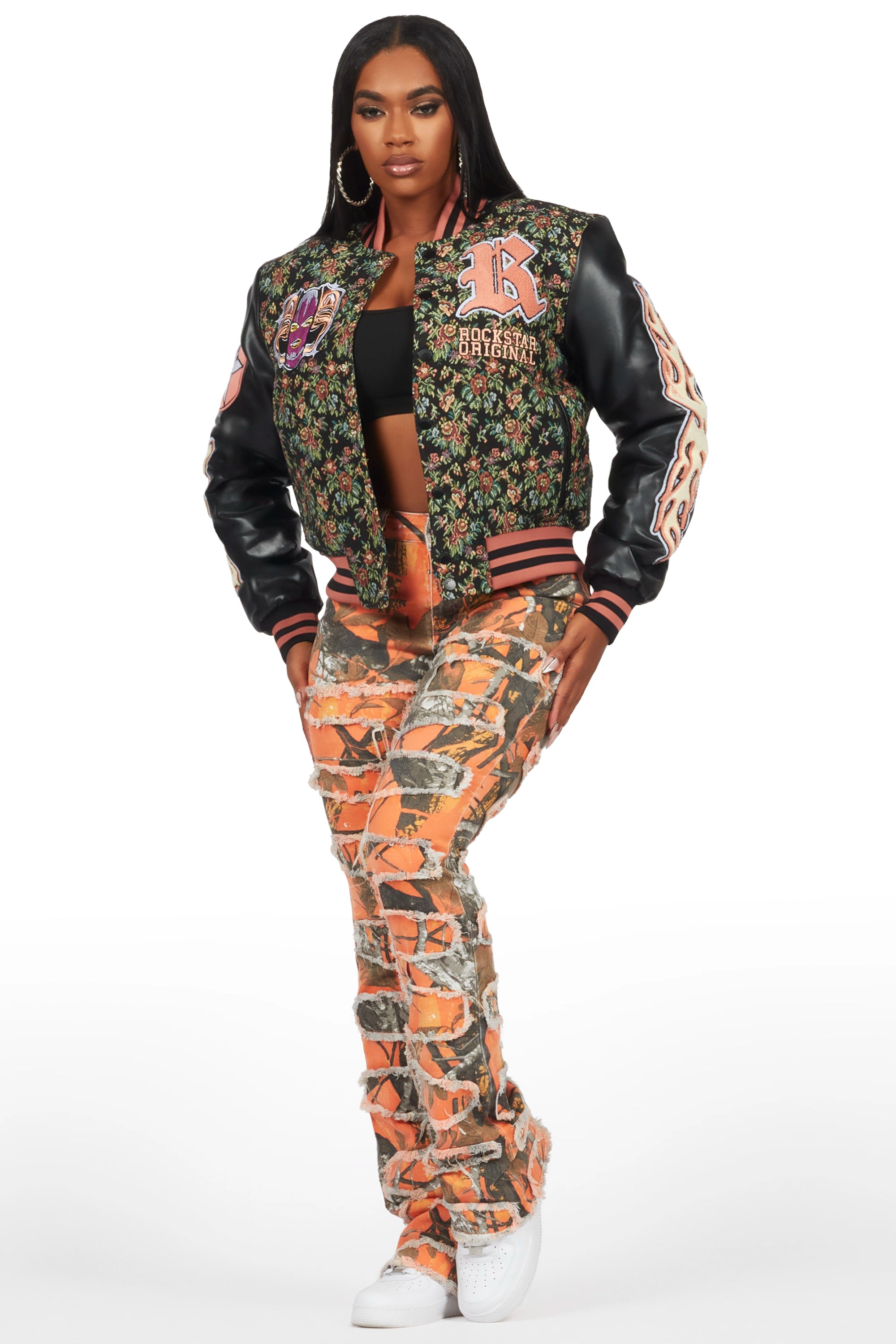 23127-lakiela-black-oversized-tapestry-varsity-jacket-11.jpg Lakiela Black Oversized Tapestry Varsity Jacket