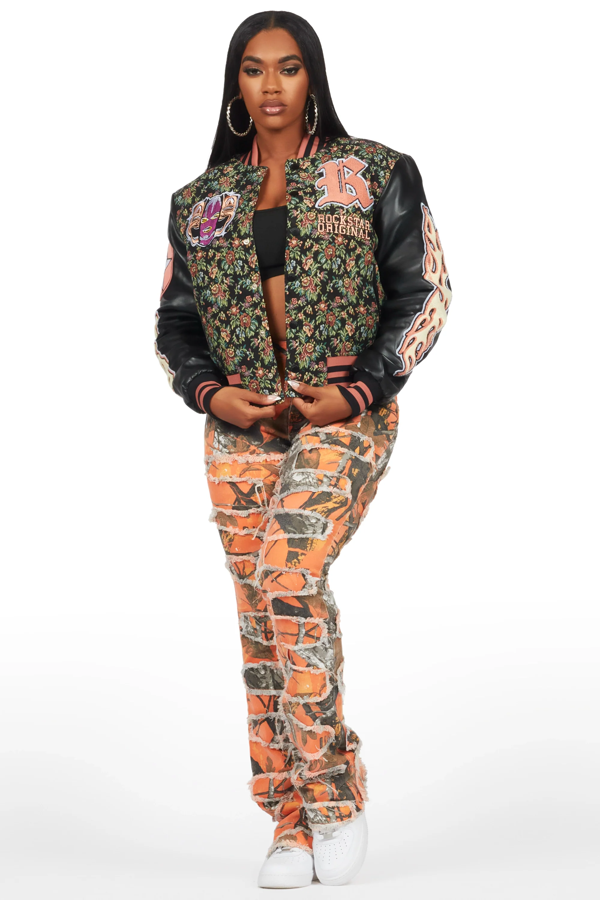 23127-lakiela-black-oversized-tapestry-varsity-jacket-4.webp Lakiela Black Oversized Tapestry Varsity Jacket