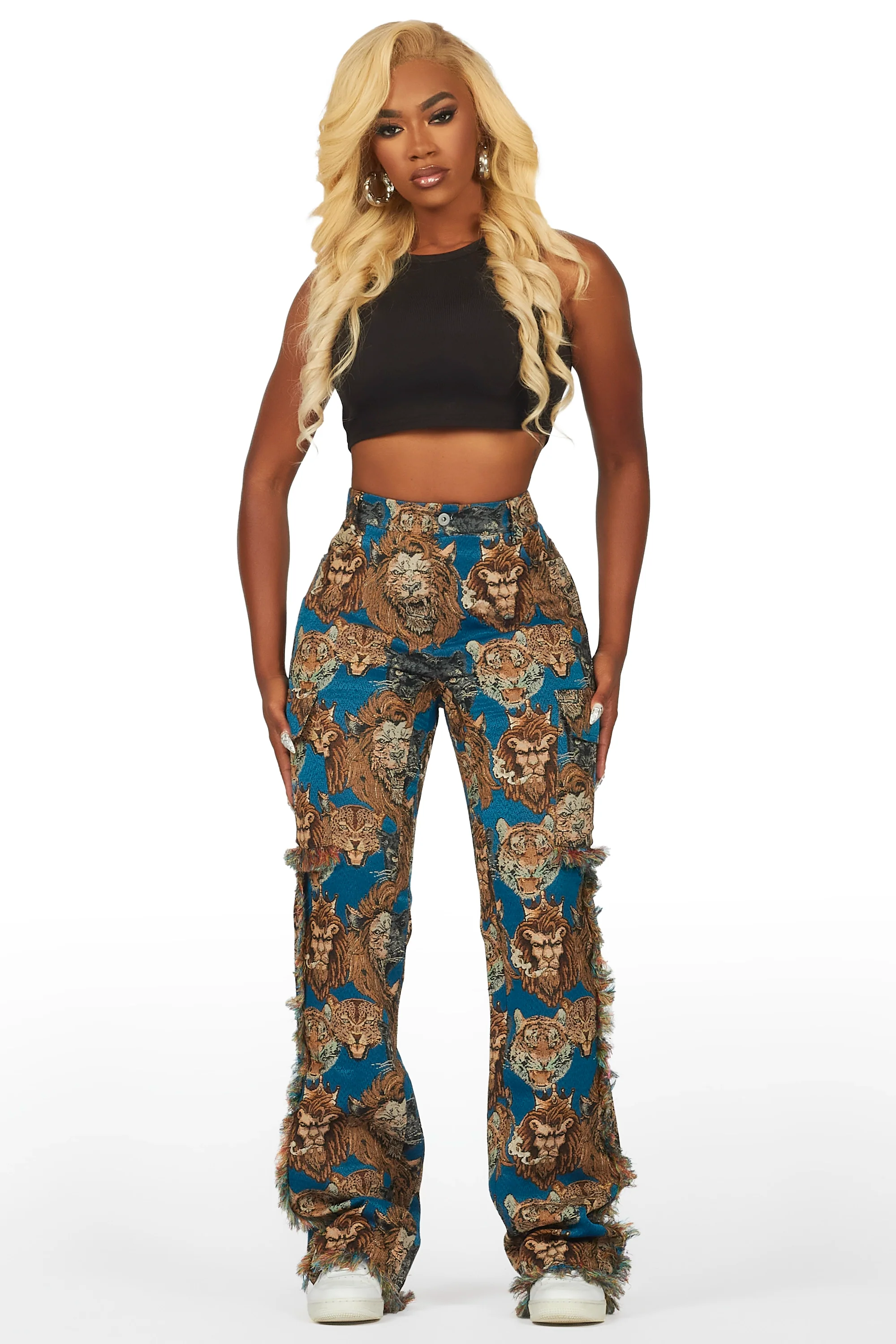 23143-khadiyah-blue-animal-print-tapestry-stacked-pant-3.webp Khadiyah Blue Animal Print Tapestry Stacked Pant