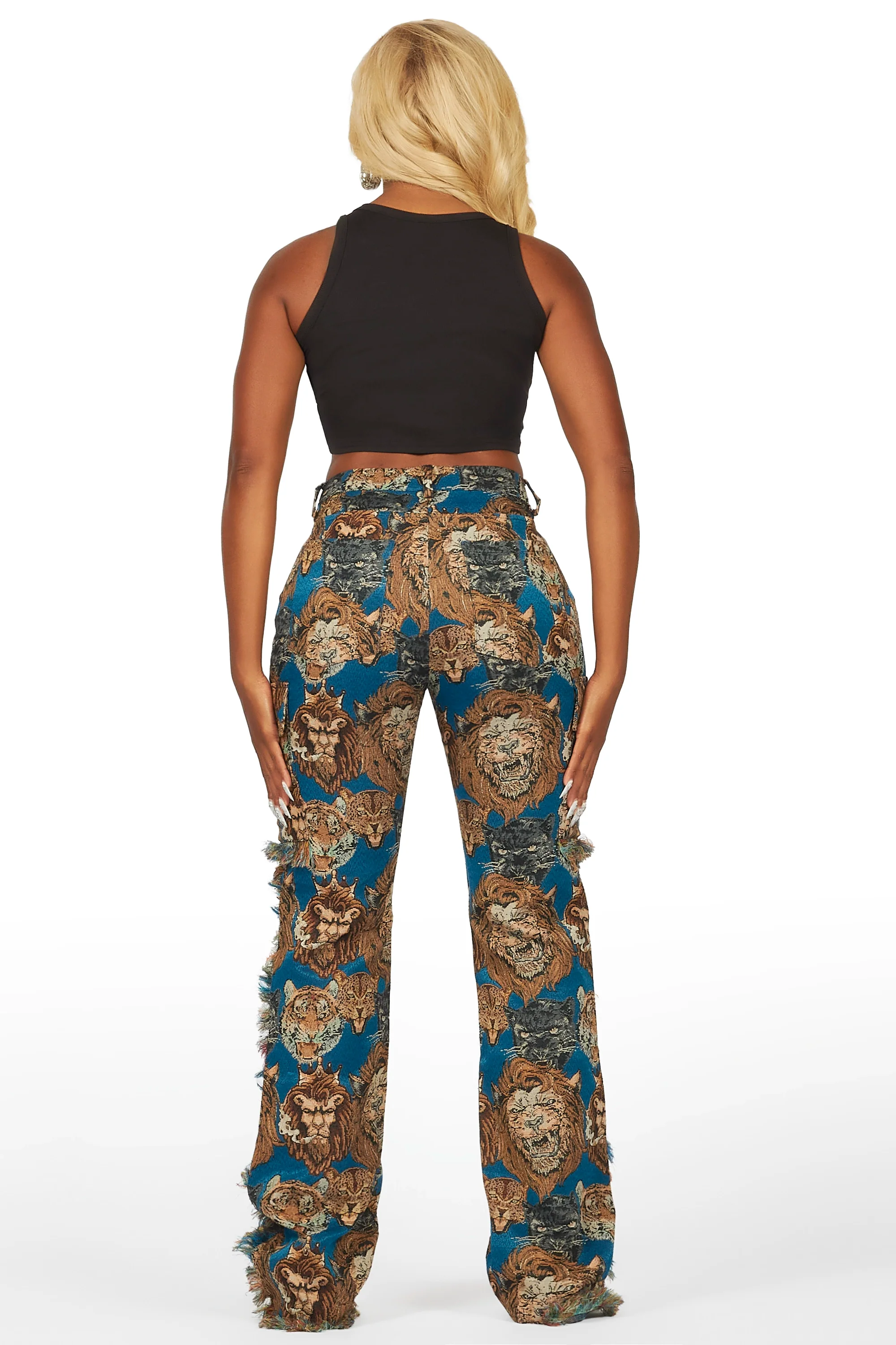 23143-khadiyah-blue-animal-print-tapestry-stacked-pant-6.webp Khadiyah Blue Animal Print Tapestry Stacked Pant