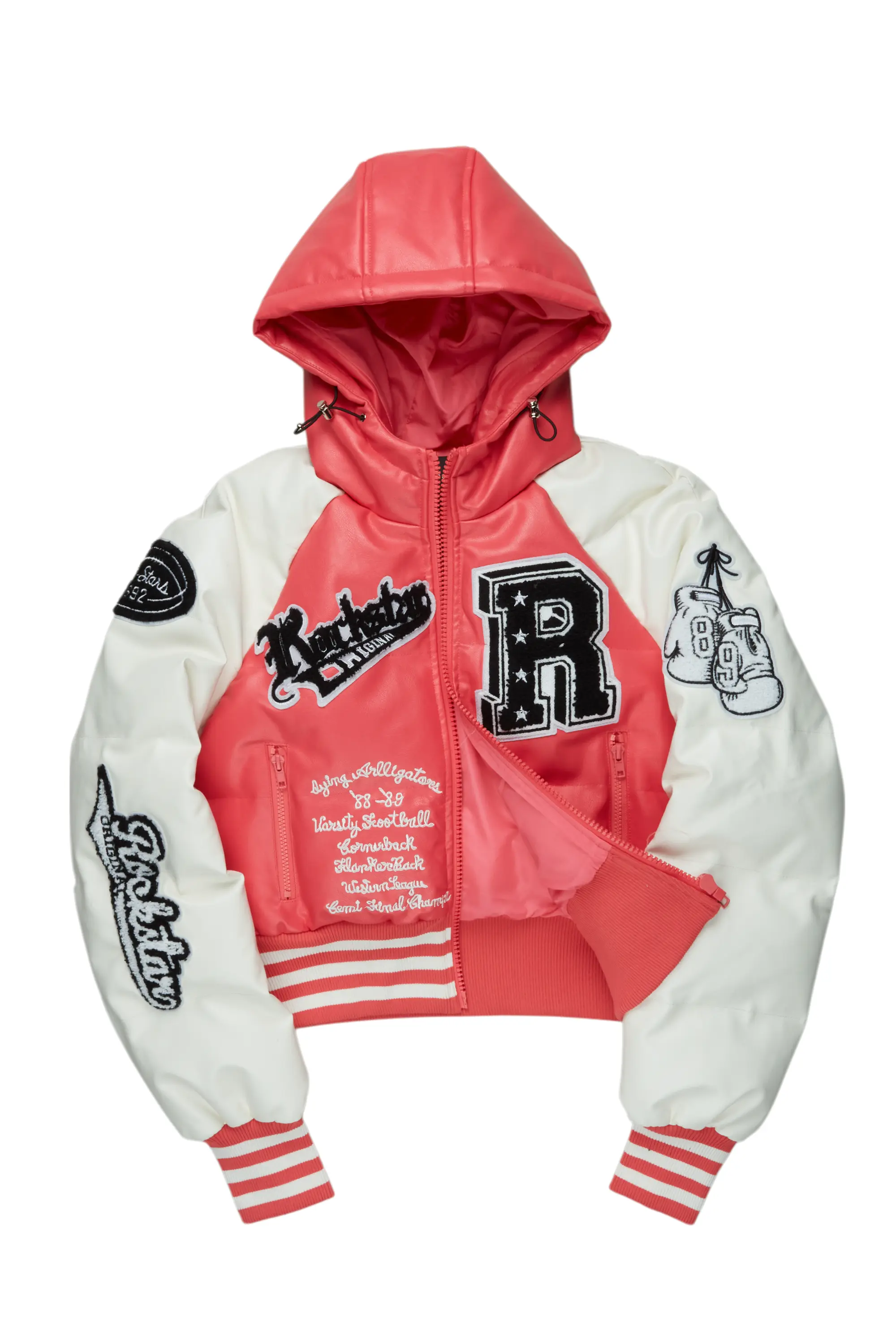 Xamaria Pink Crop Puffer Jacket