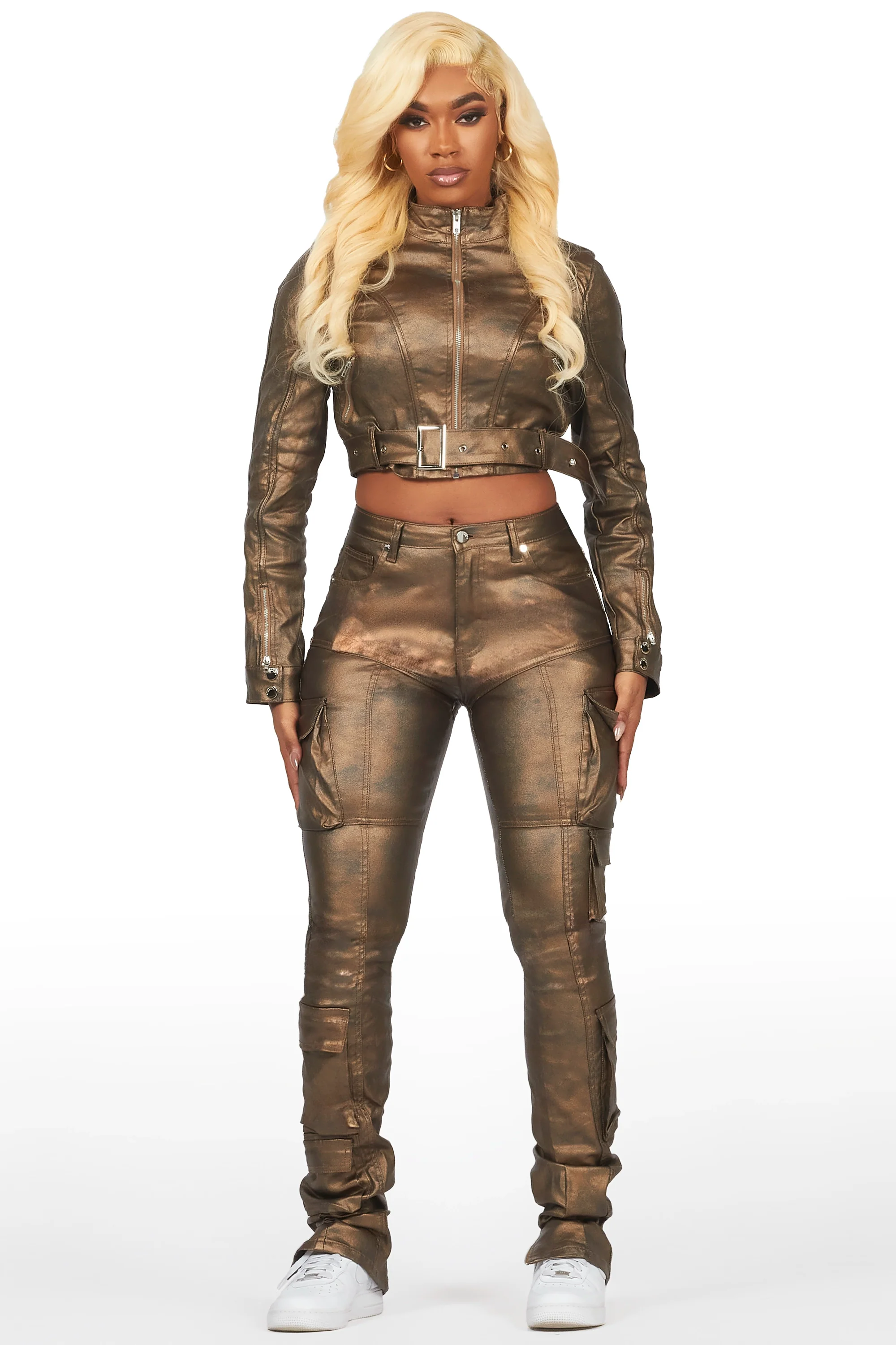 23576-teeoina-gold-coated-black-faux-leather-moto-jacket-5.webp Teeoina Gold Coated Black Faux Leather Moto Jacket