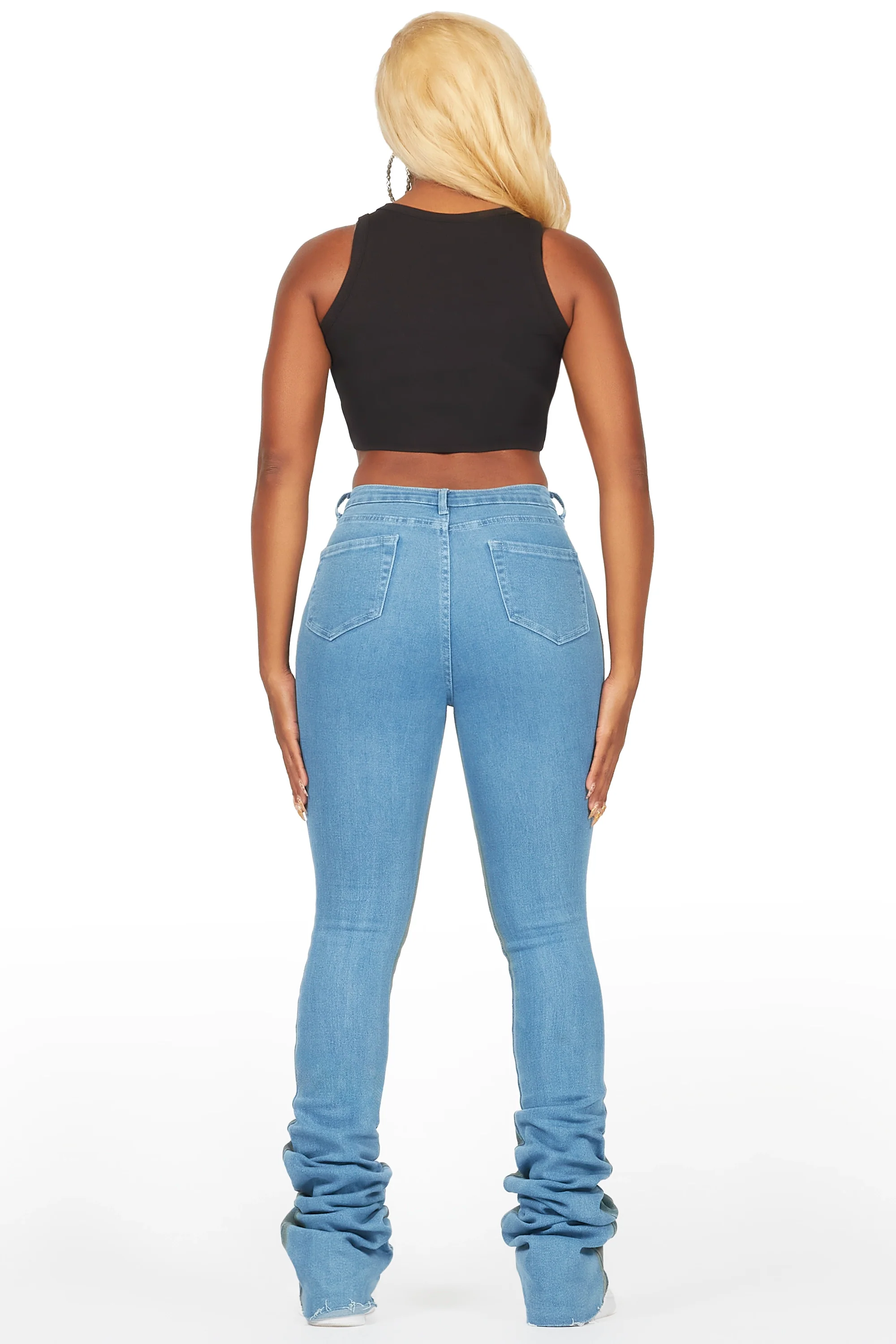 23612-yours-truly-dirty-blue-bleached-wash-distressed-super-stacked-jean-5.webp Yours Truly Dirty Blue Bleached Wash Distressed Super Stacked Jean