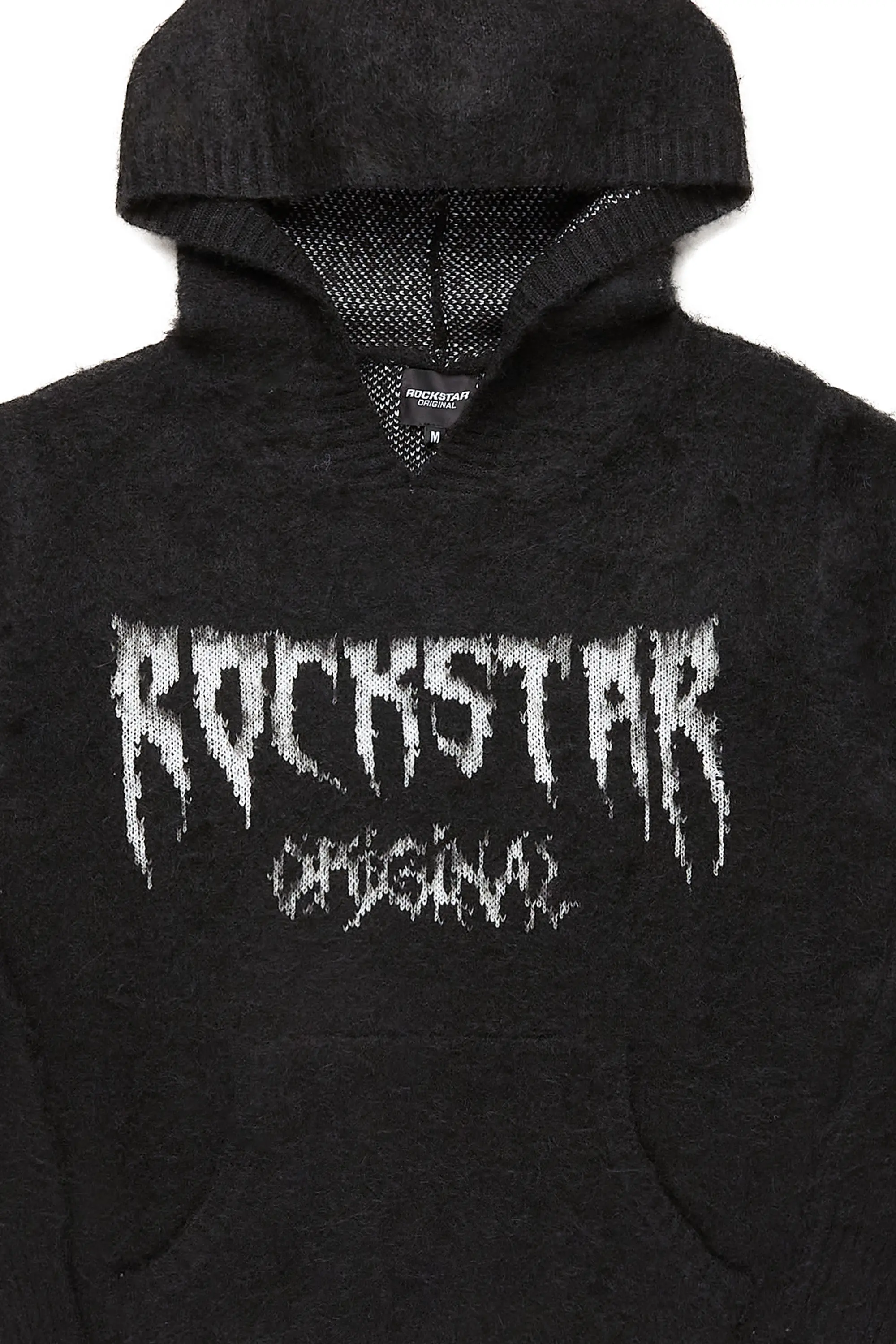 Andreas Black Graphic Knit Hoodie