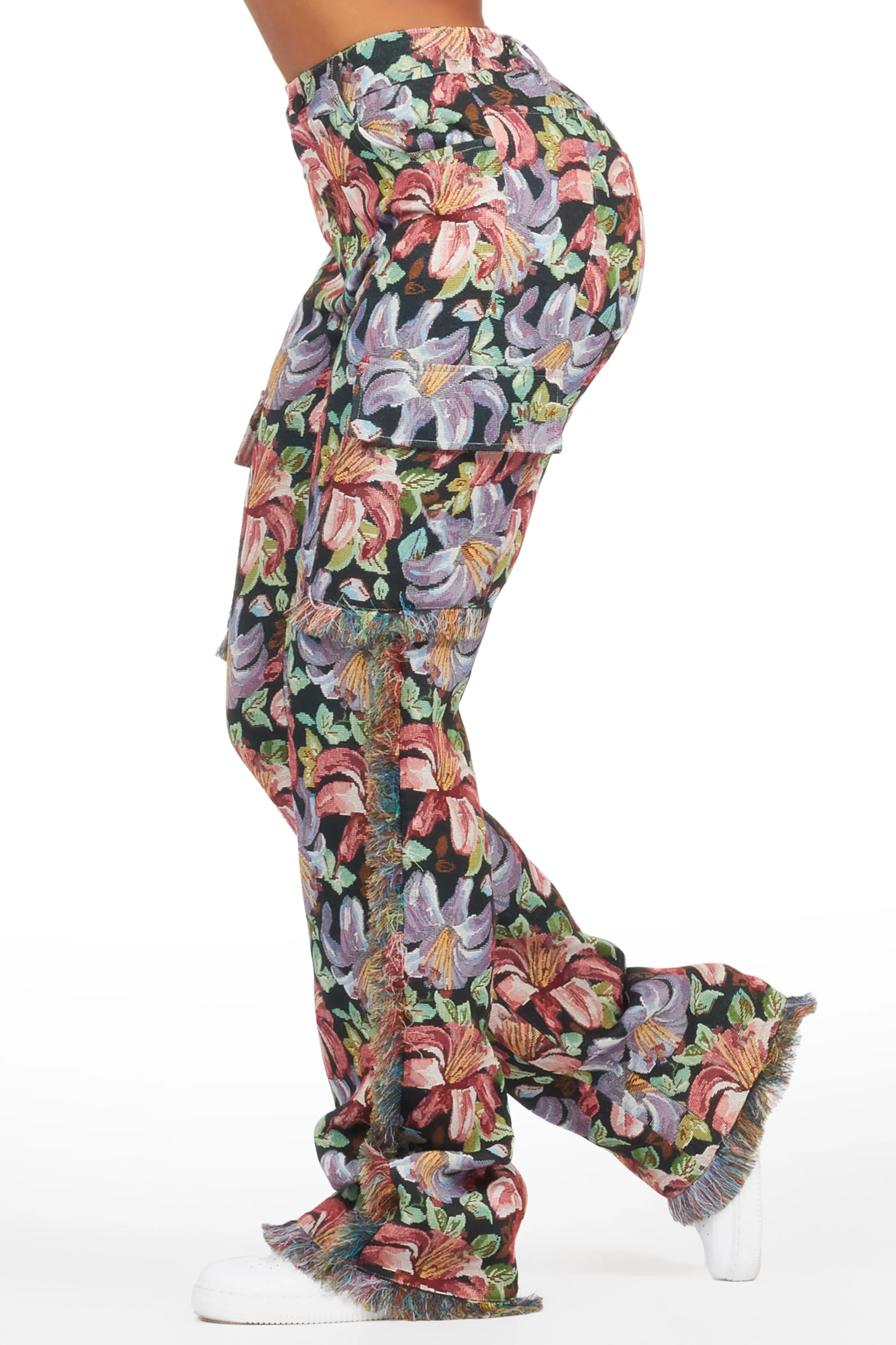 23718-tykima-black-floral-cargo-tapestry-stacked-pant-3.webp Tykima Black Floral Cargo Tapestry Stacked Pant