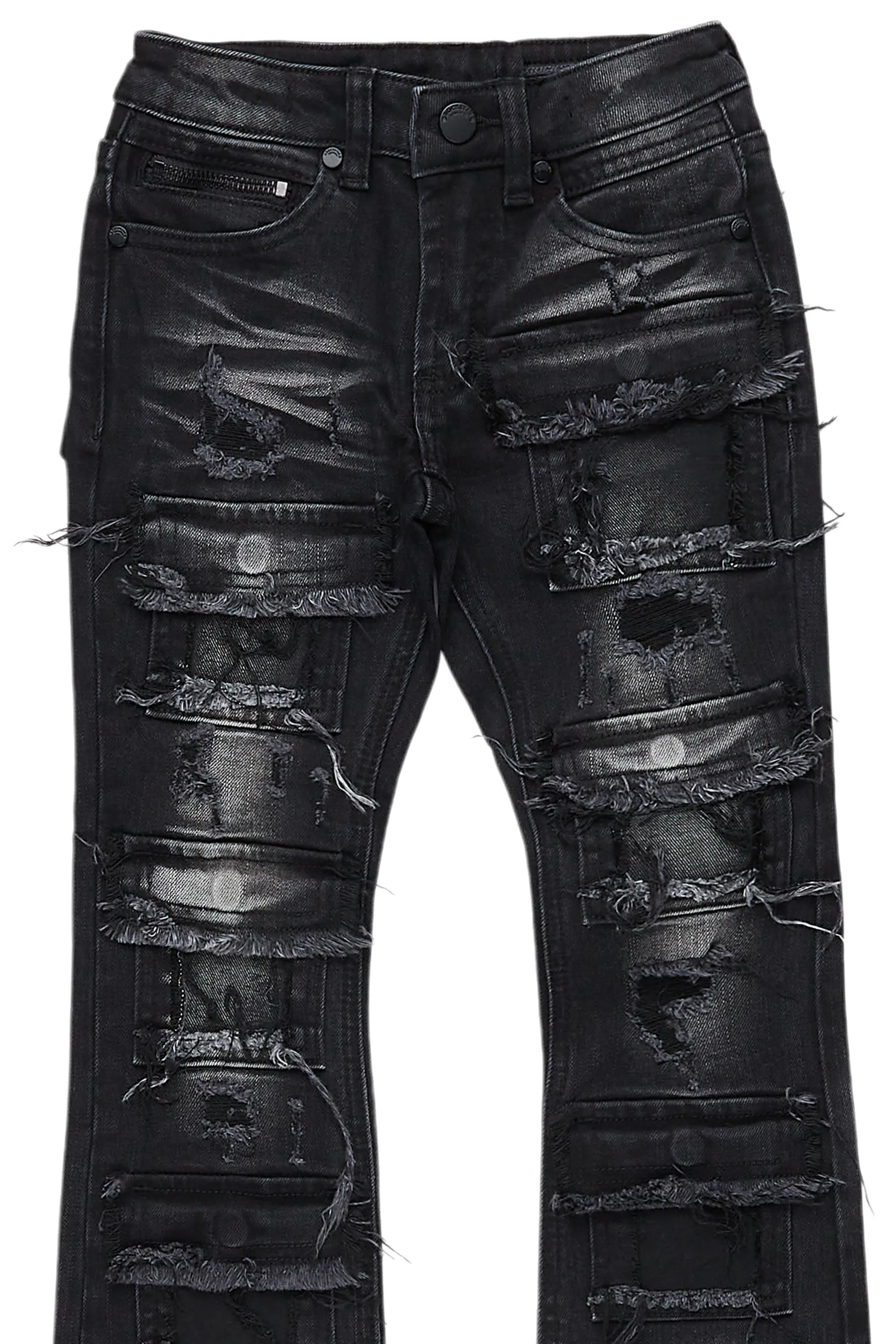 242-boys-petrus-black-stacked-flare-jean-7.webp Boys Petrus Black Stacked Flare Jean