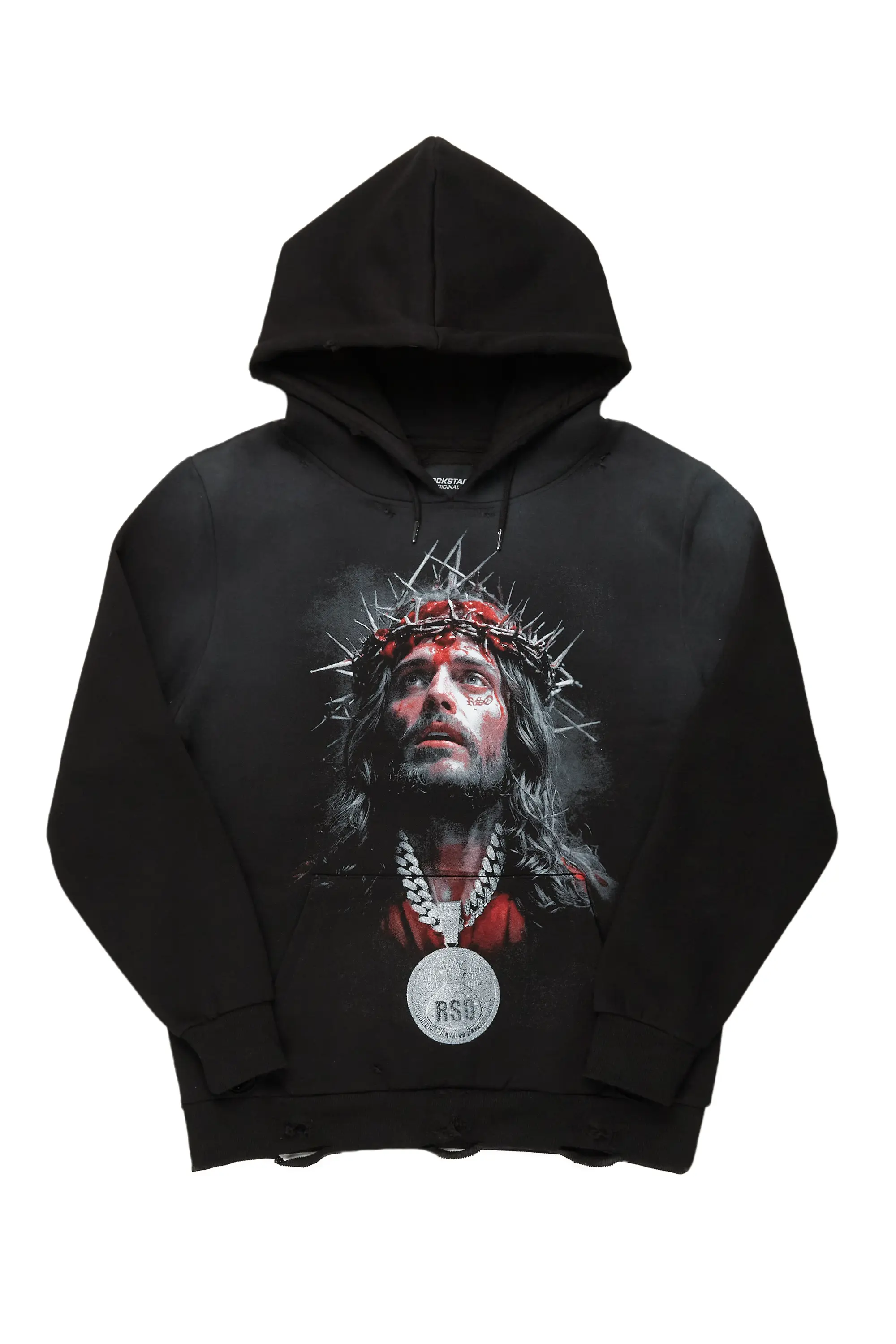 Rongela Black Oversized Hoodie