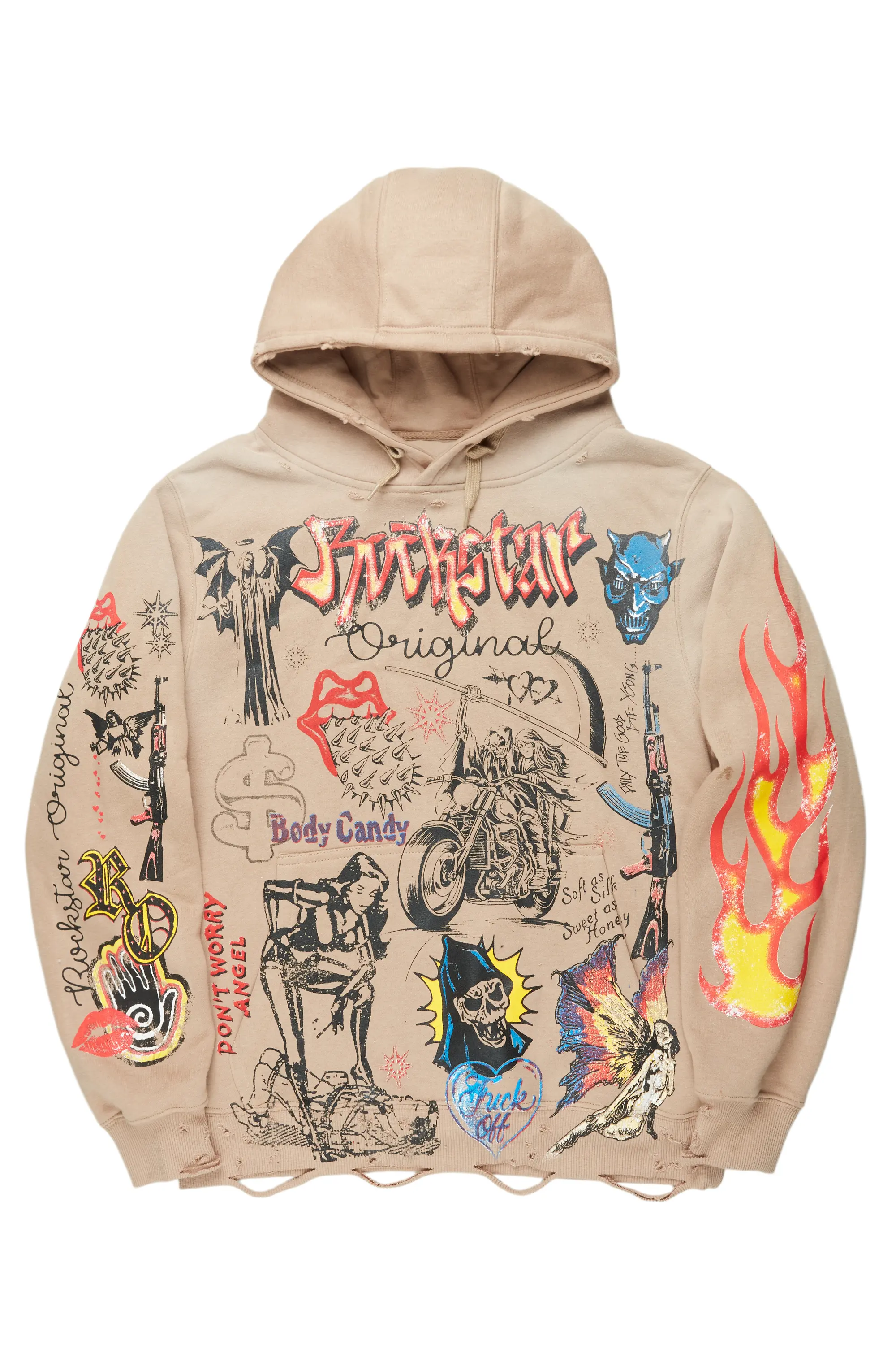 Daisia Beige Oversized Hoodie