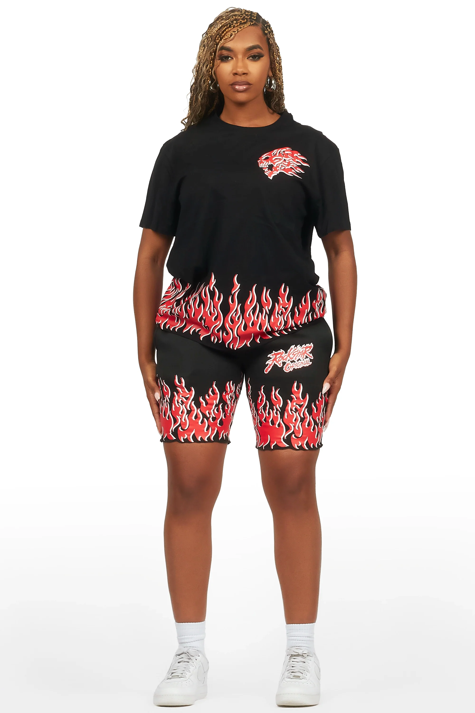 Arais Black/Red T-Shirt Short Set