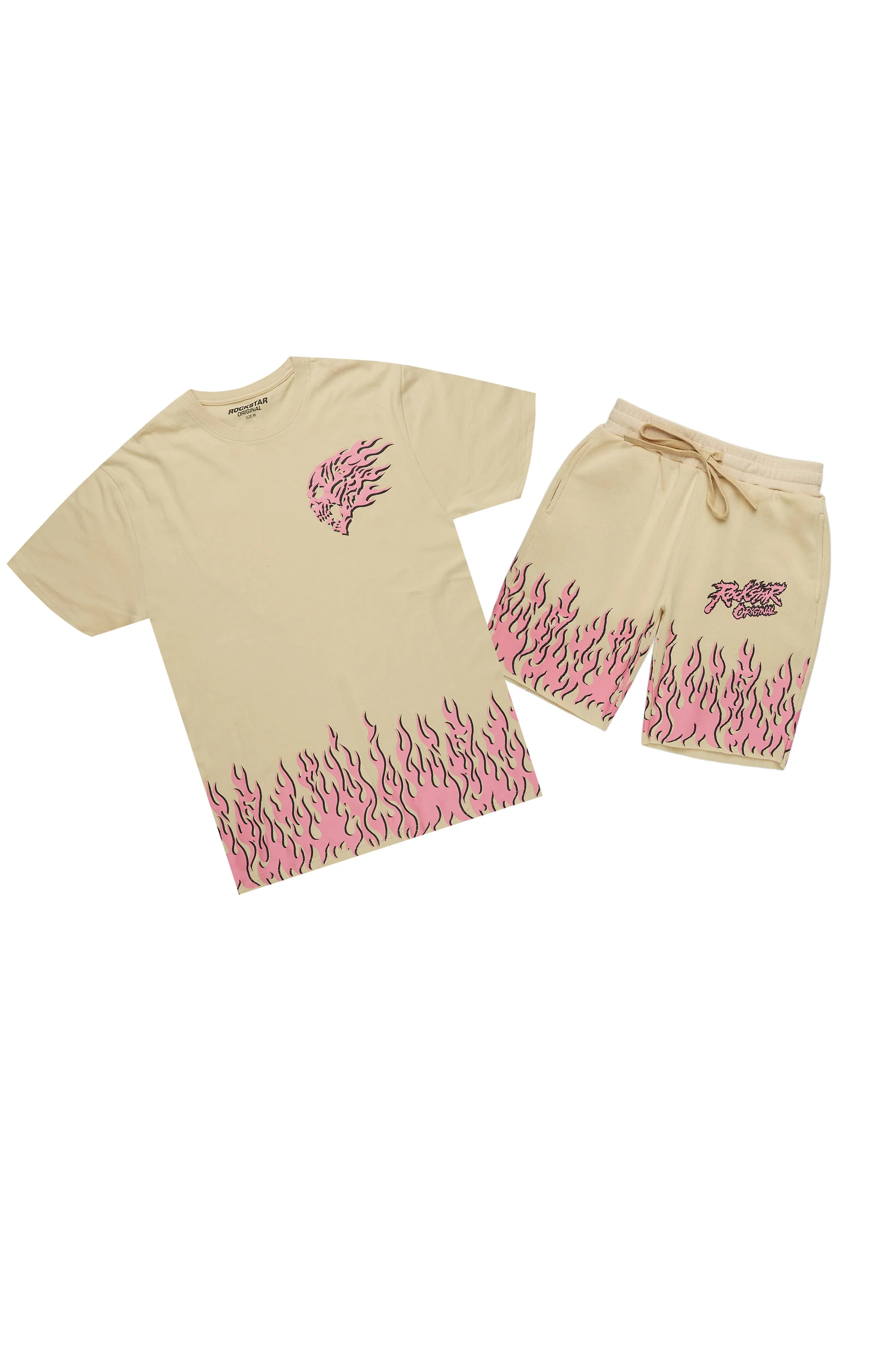 Arais Beige T-Shirt Short Set