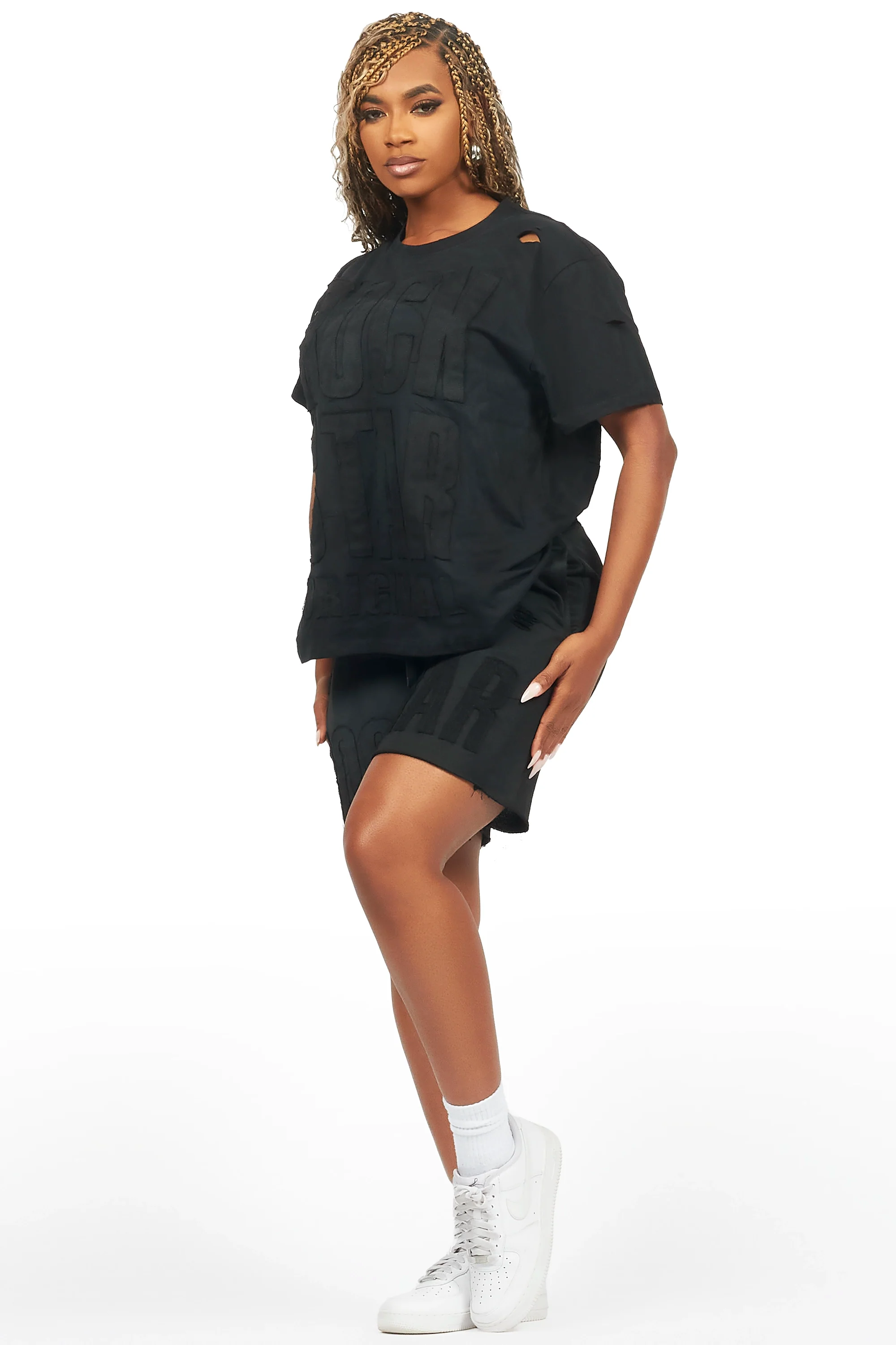 24472-shantrice-black-t-shirt-short-set-5.webp Shantrice Black T-Shirt Short Set