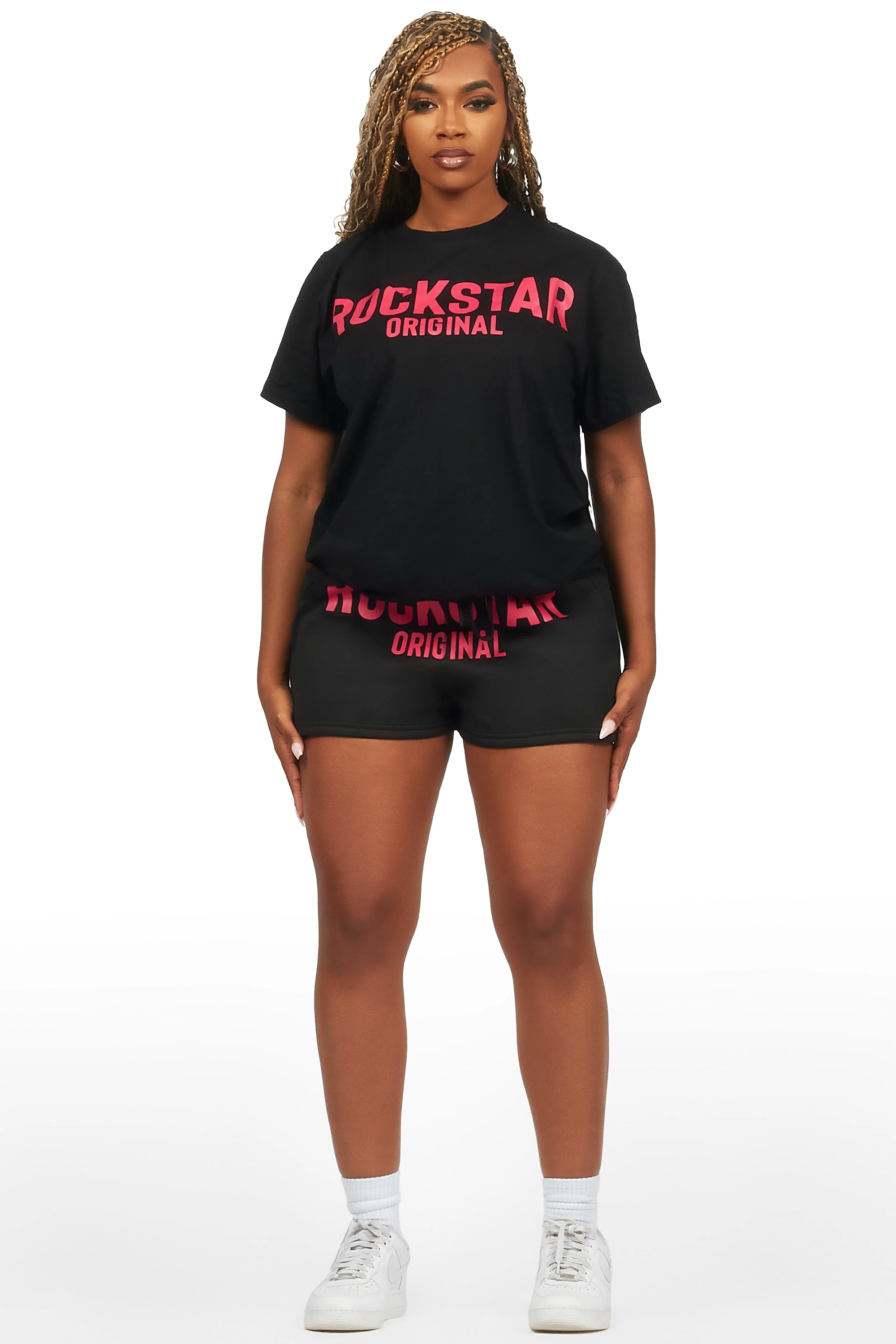 Sabrina Black T-Shirt Short Set