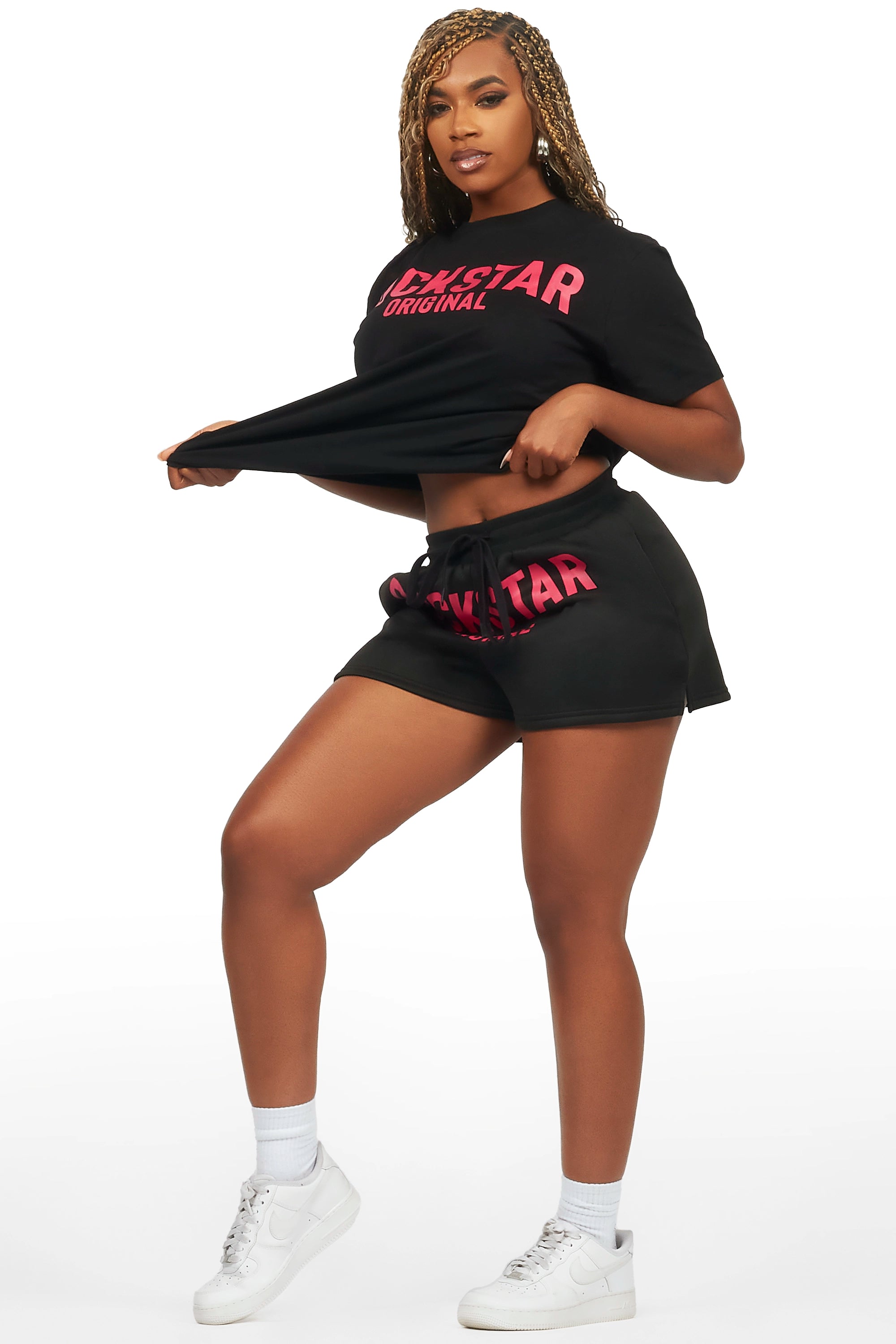 24493-sabrina-black-t-shirt-short-set-3.jpg Sabrina Black T-Shirt Short Set
