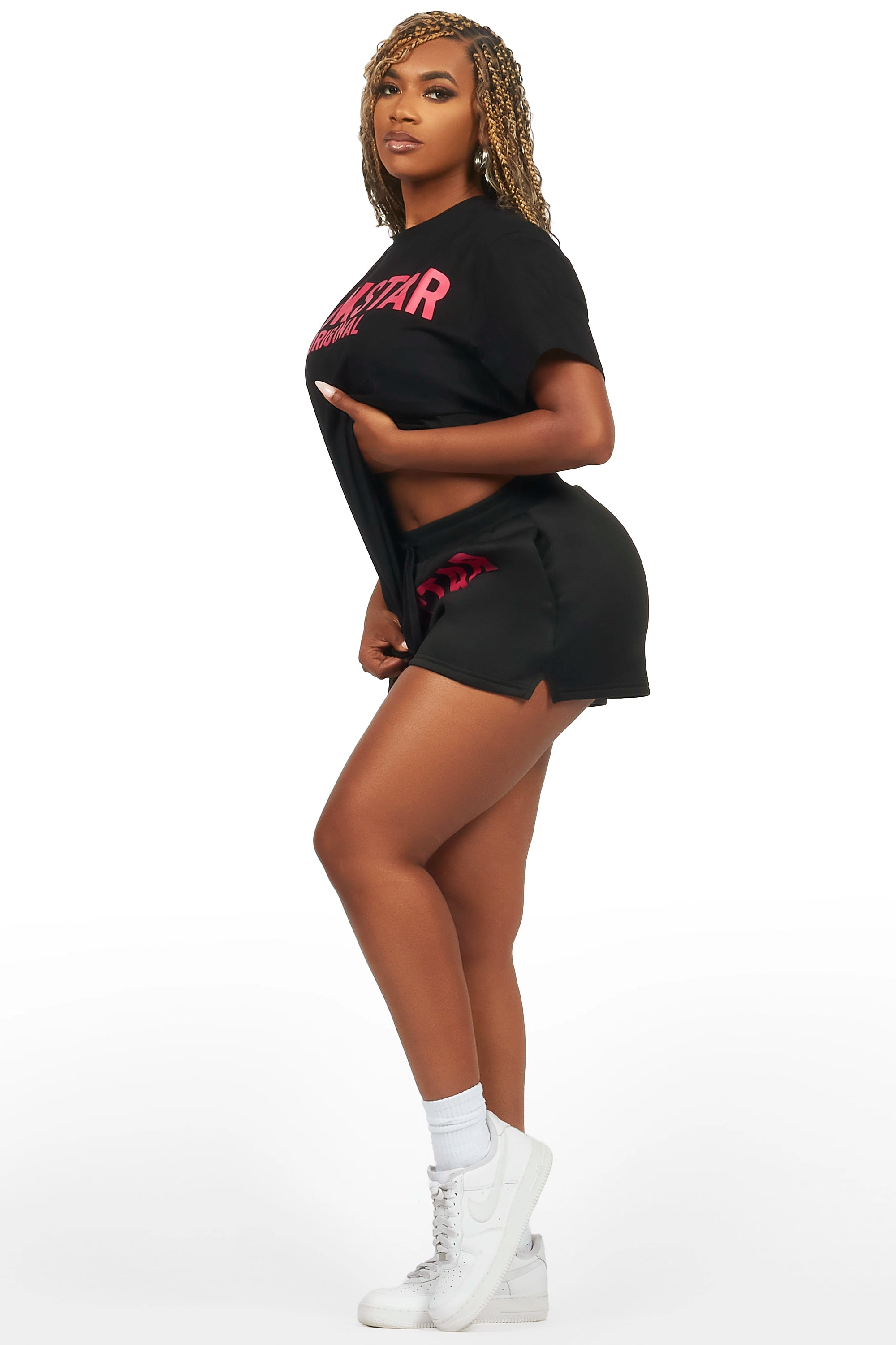 24493-sabrina-black-t-shirt-short-set-4.jpg Sabrina Black T-Shirt Short Set