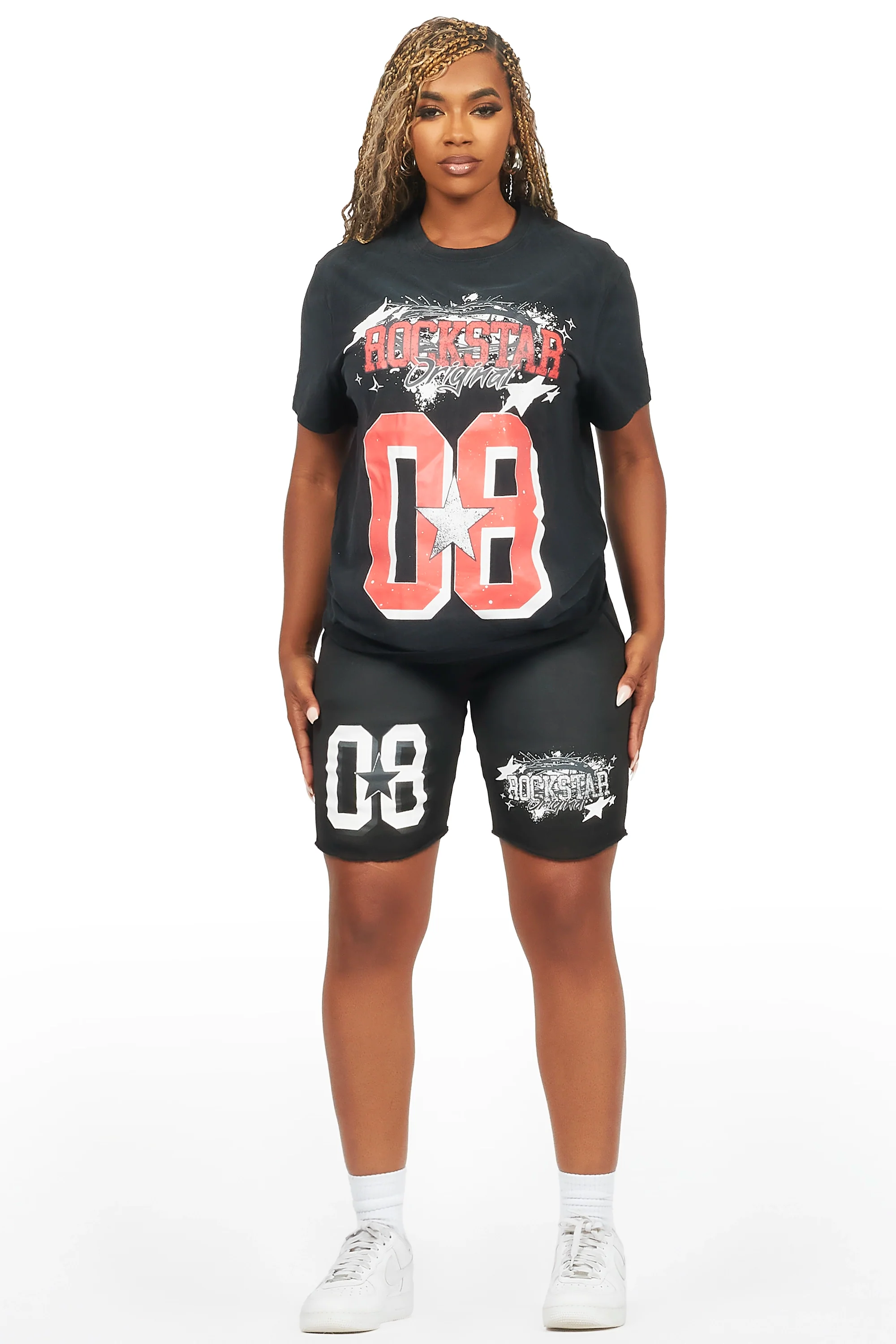 Carolina Black T-Shirt Short Set