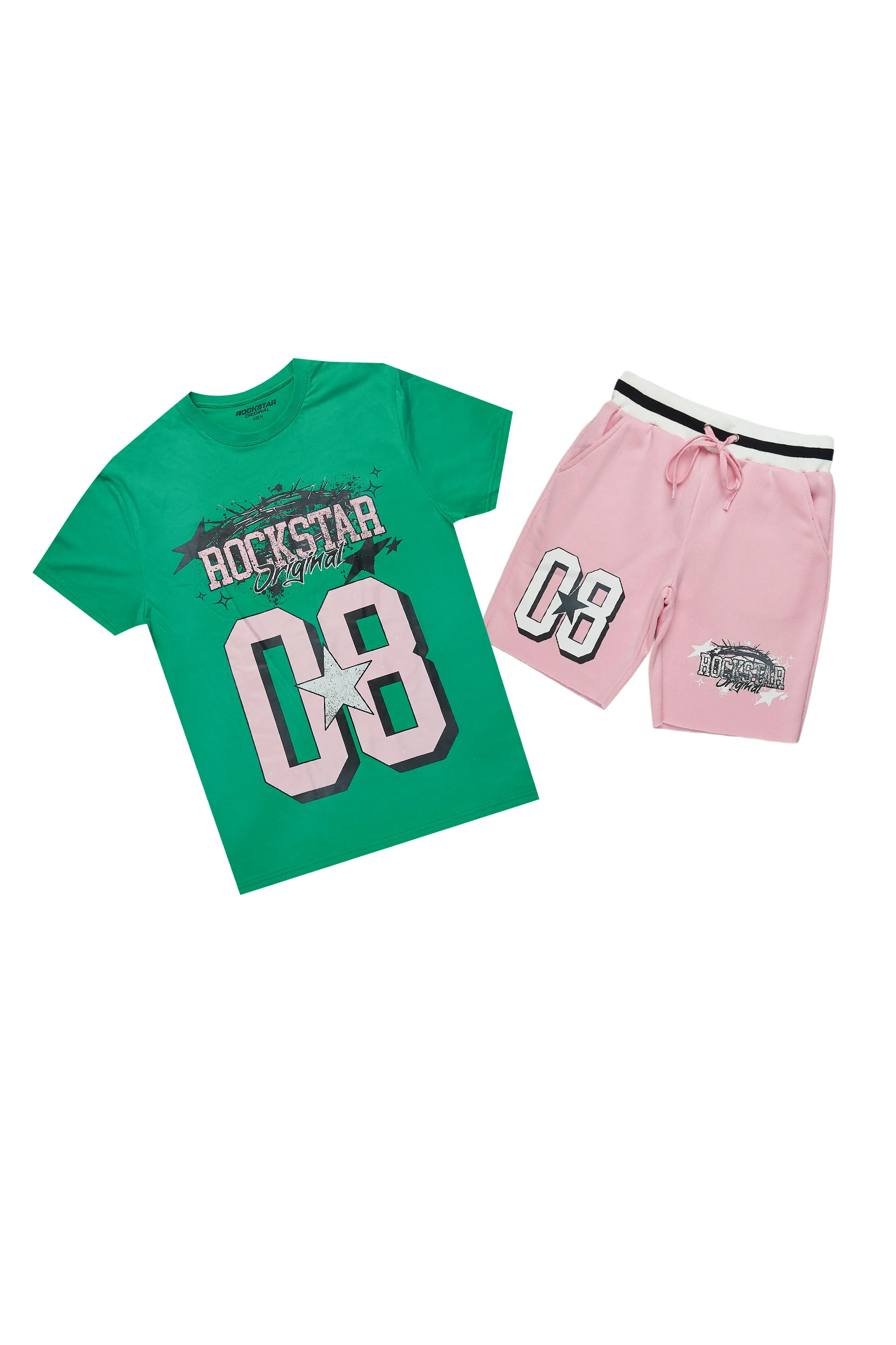 Carolina Green/Pink T-Shirt Short Set