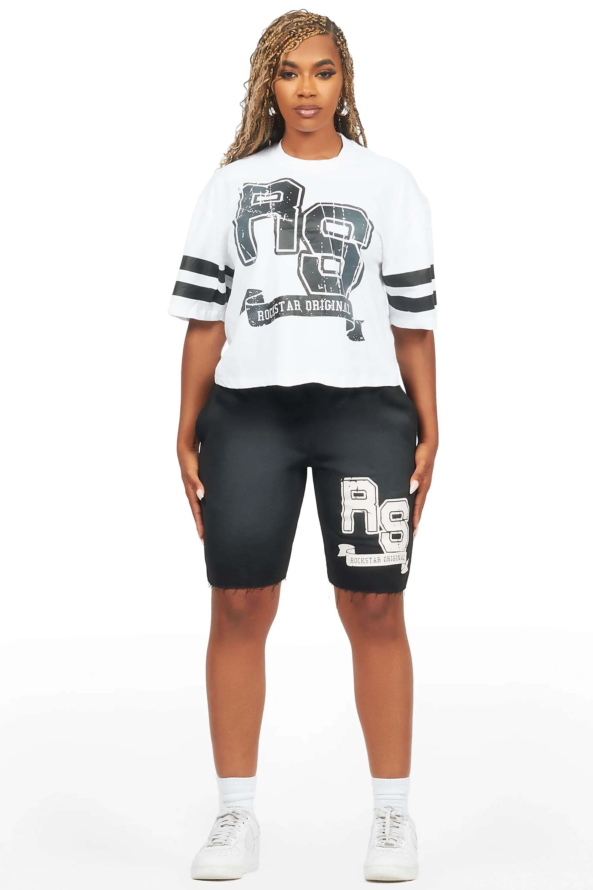 Tenita White/Black T-Shirt Short Set