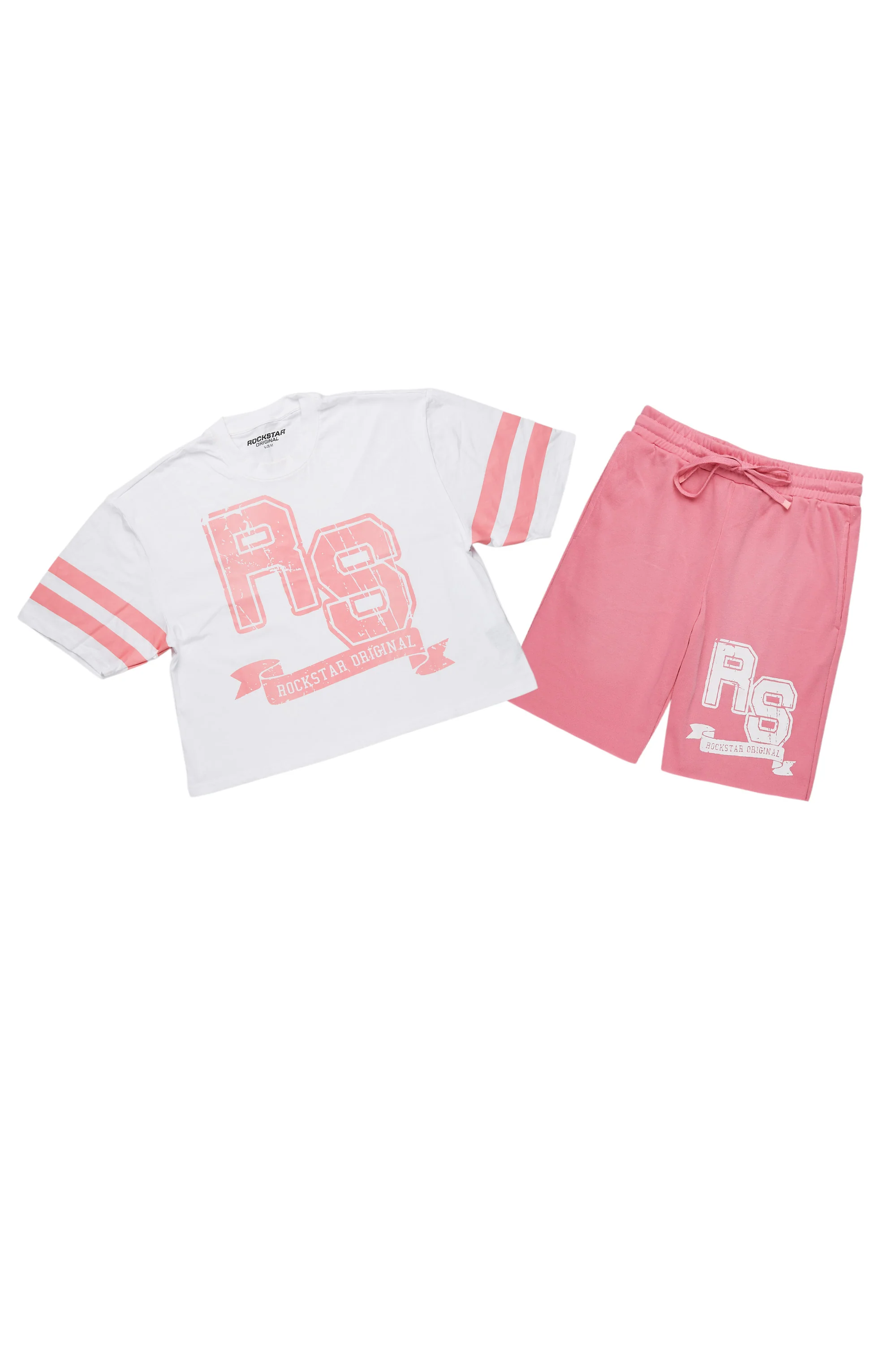 Tenita White/Pink T-Shirt Short Set