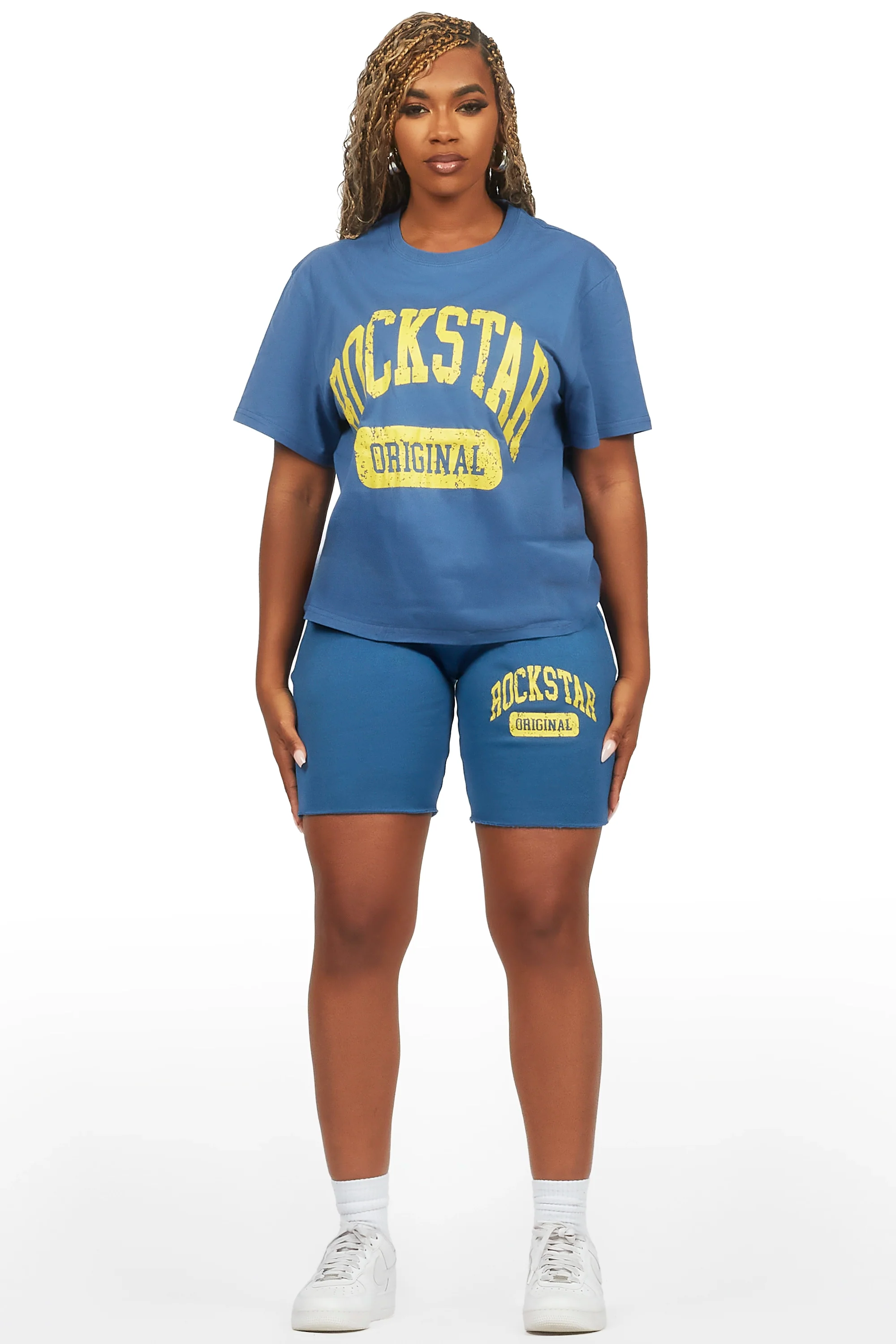 Javonuna Navy T-Shirt Short Set