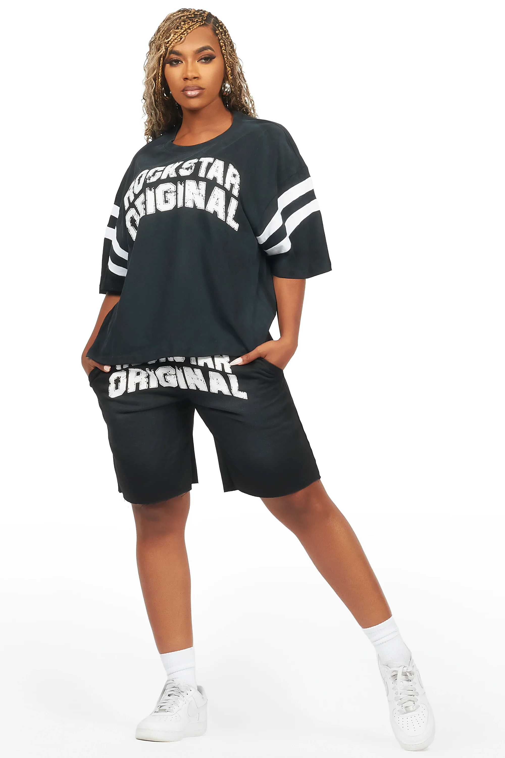 Chikata Black T-Shirt Short Set