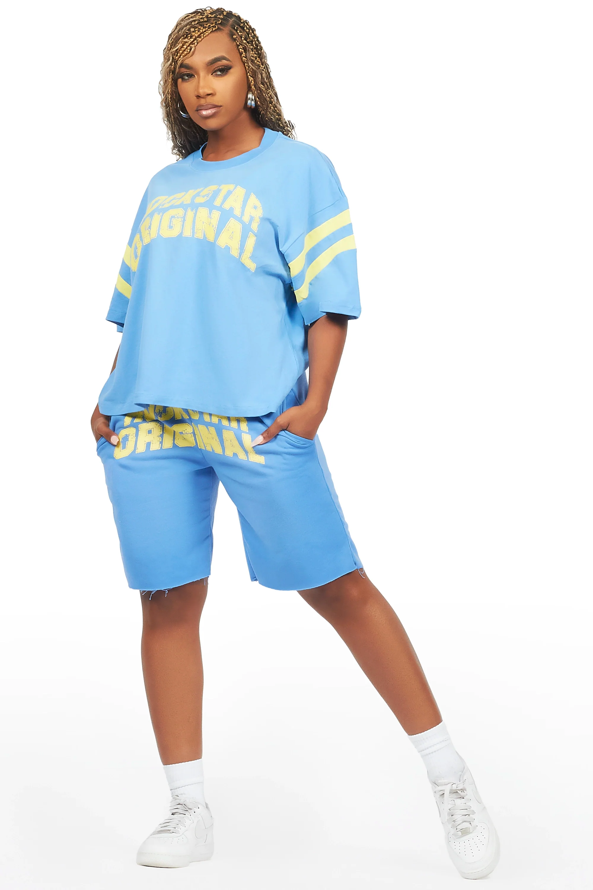 Chikata Blue T-Shirt Short Set