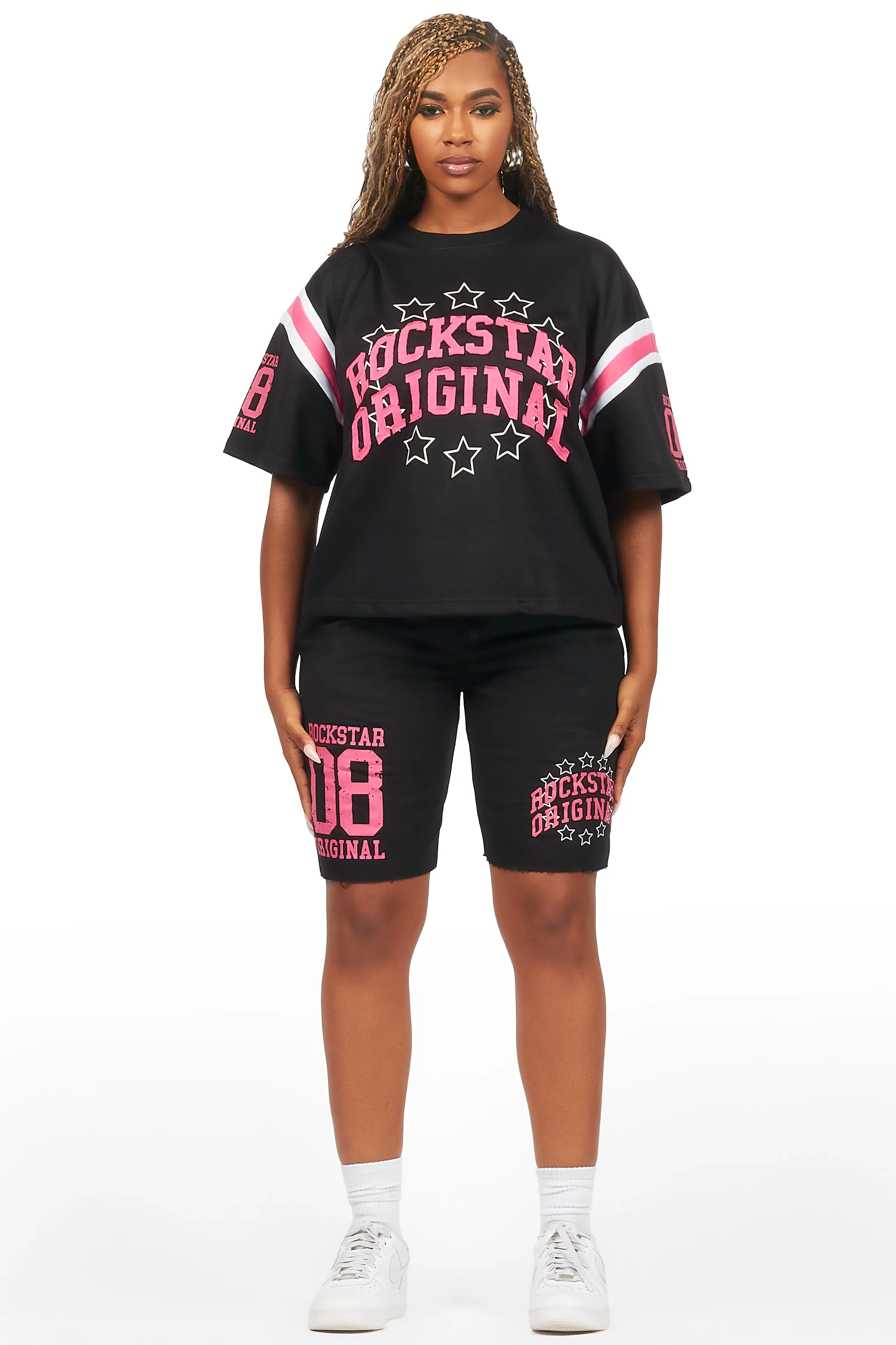 24591-ronnica-black-t-shirt-short-set-4.webp Ronnica Black T-Shirt Short Set